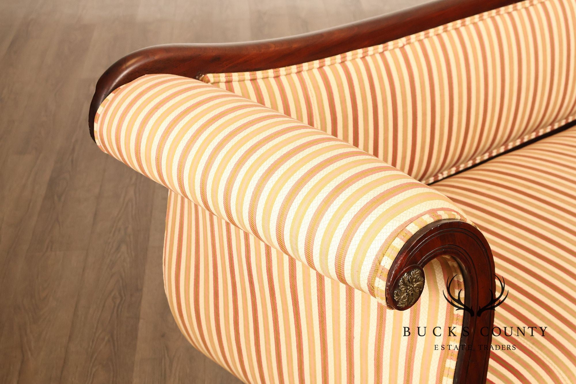 Antique American Empire Period 19th Century Carved Mahogany Sofa