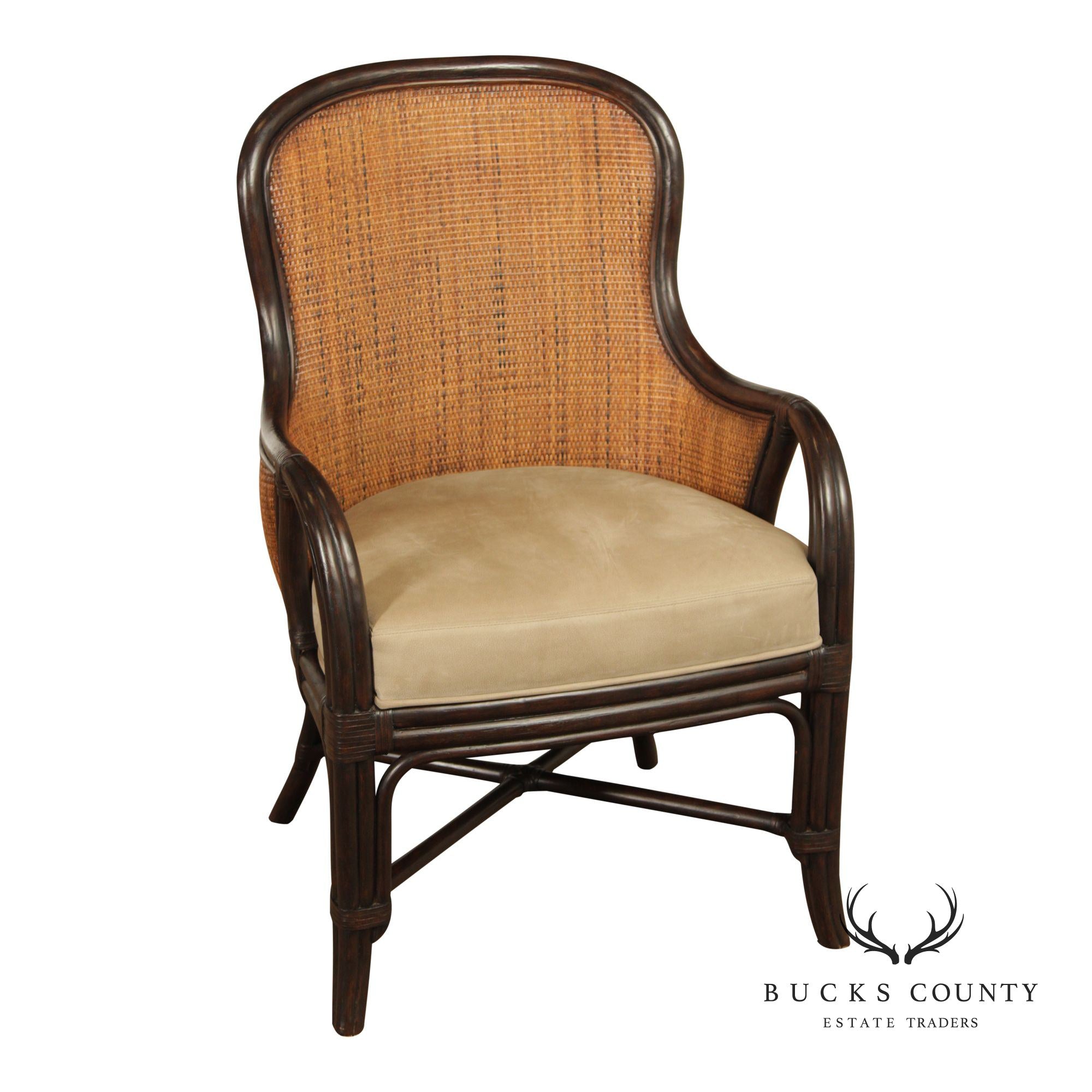 Palecek Rattan and Bamboo Armchair