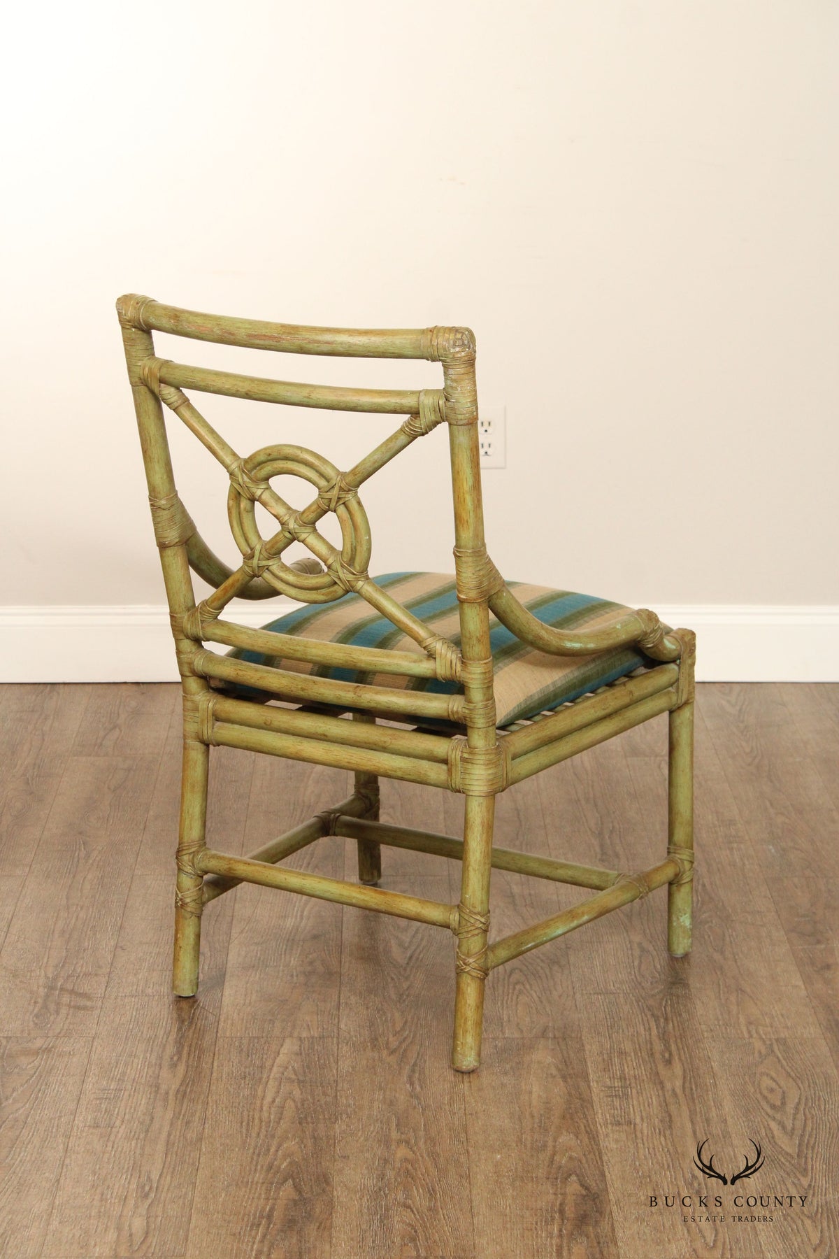Surfside Casual Furniture Mid Century Modern Set of Four Rattan Dining Chairs