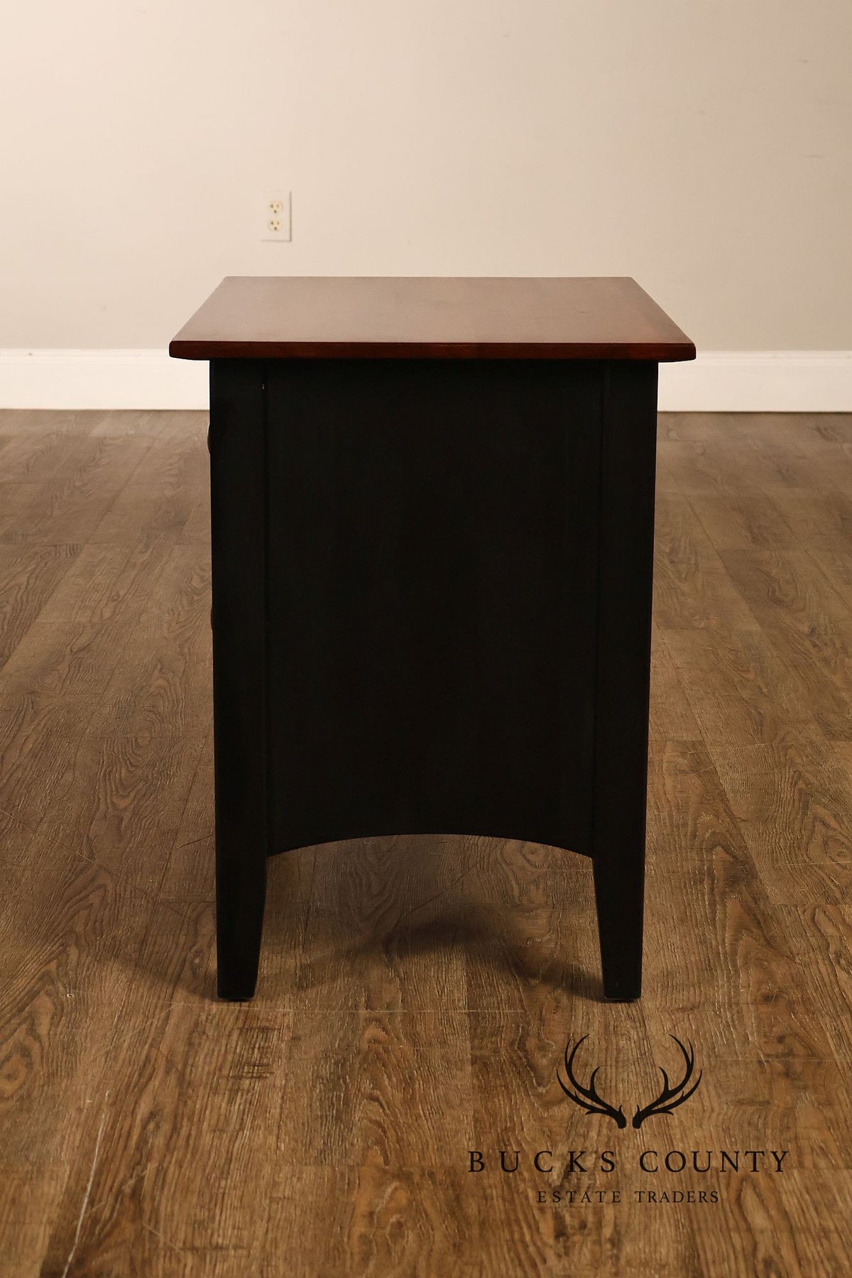 Ethan Allen American Impressions Pair Of Two-Tone Cherry Two Drawer Nightstands
