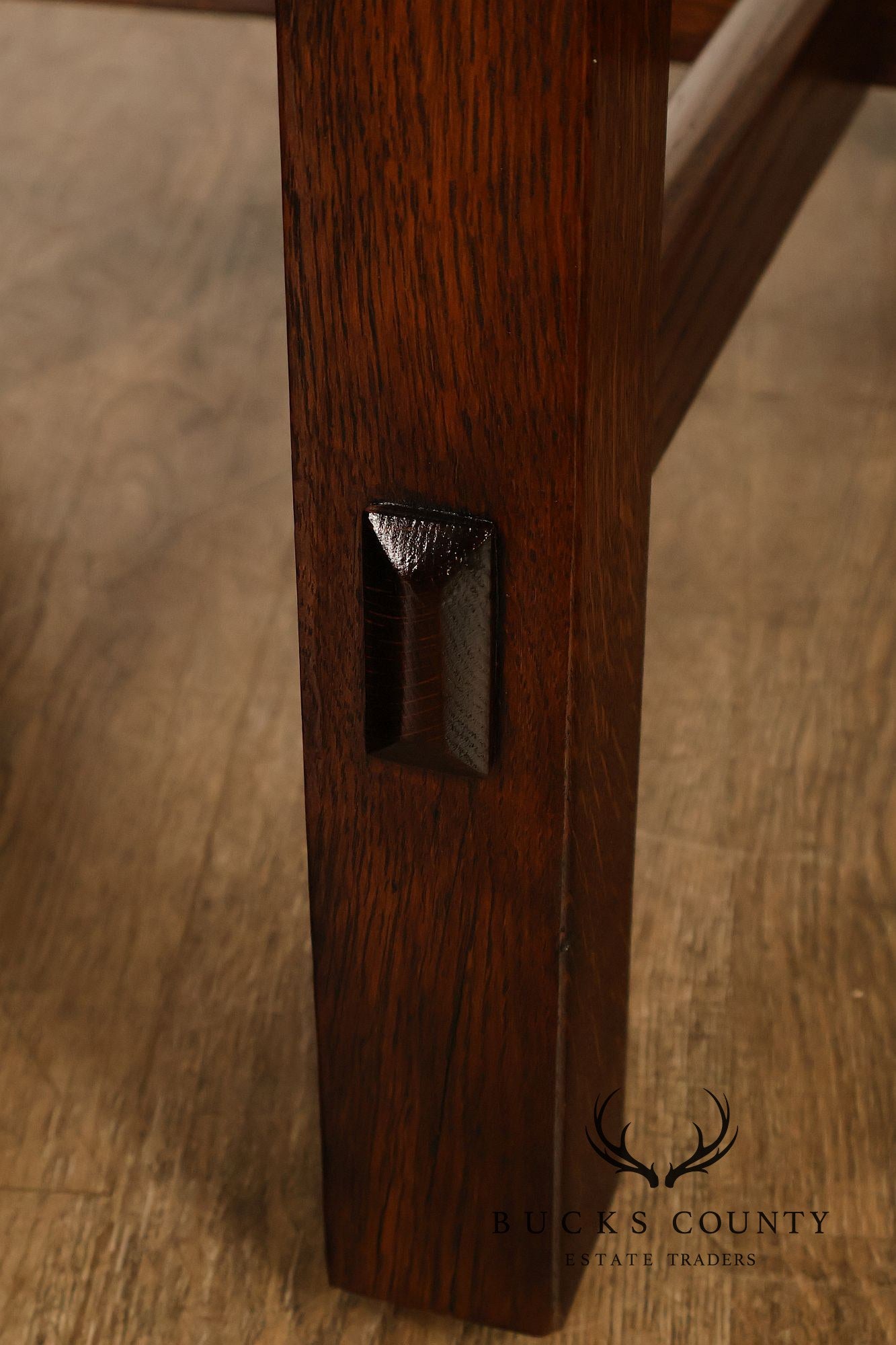 National Furniture Company Antique Mission Oak Round Lamp Table