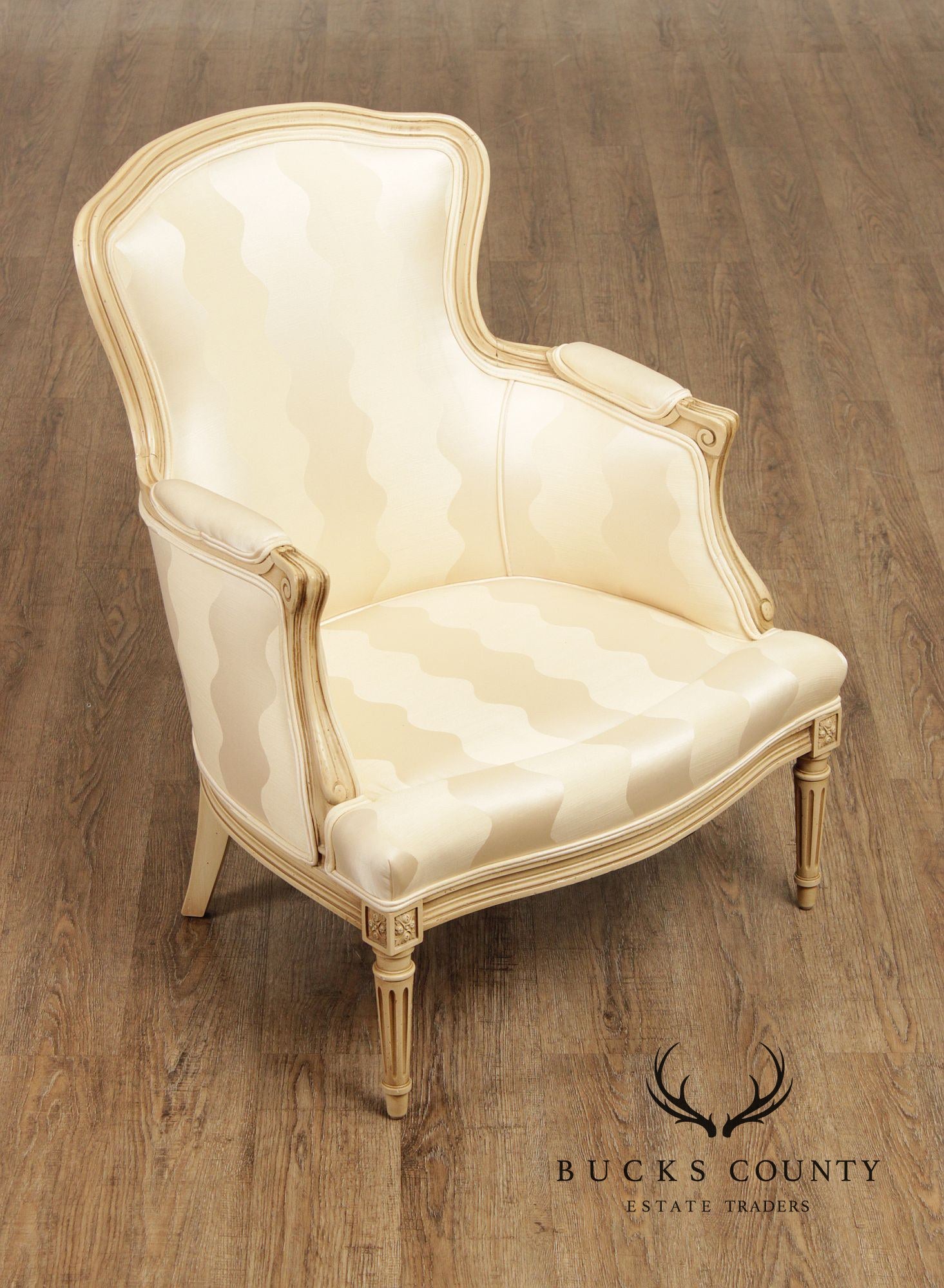 French Louis XVI Style Vintage Pair Of Bergere Chairs