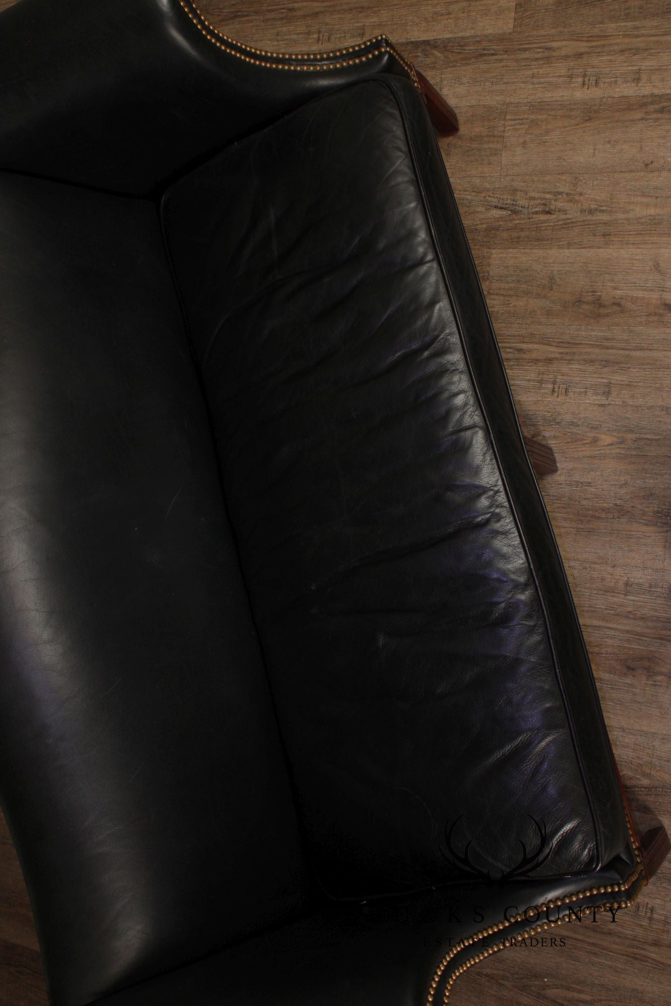 Hickory Chair Chippendale Style Mahogany and Leather Sofa