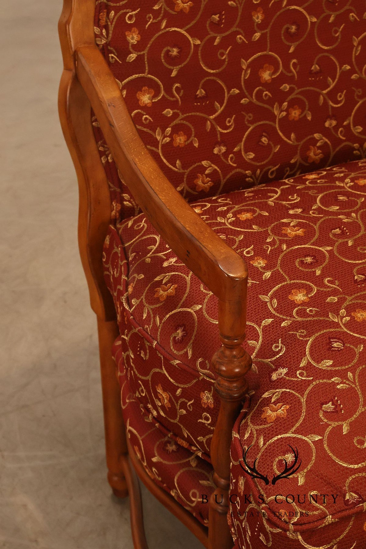 Highland House Pair Of Genevieve French Country Upholstered Lounge Chairs
