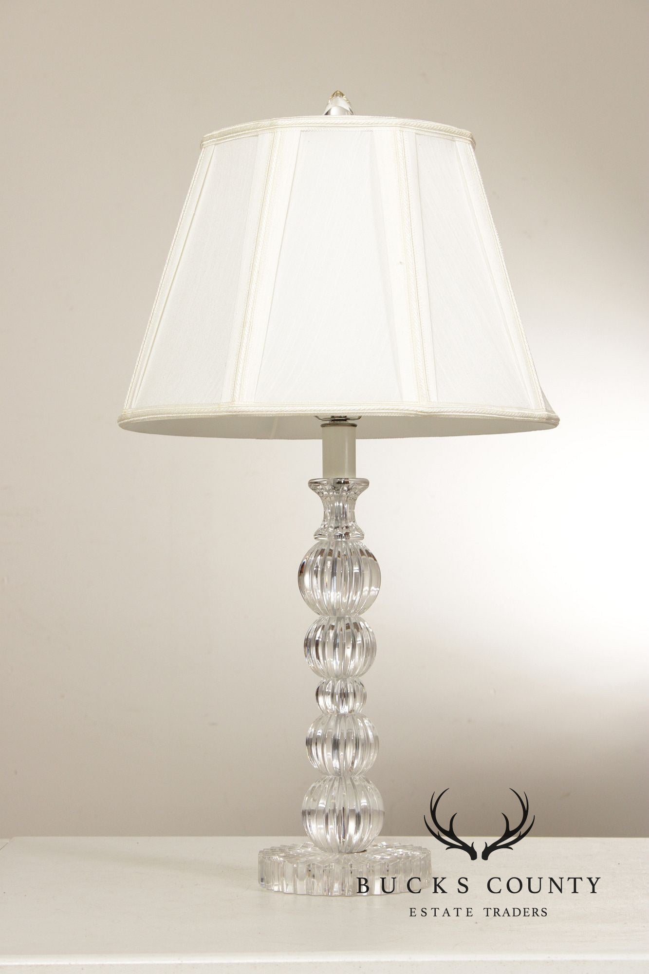 Bradburn Gallery Contemporary Pair of Glass and Lucite Table Lamps