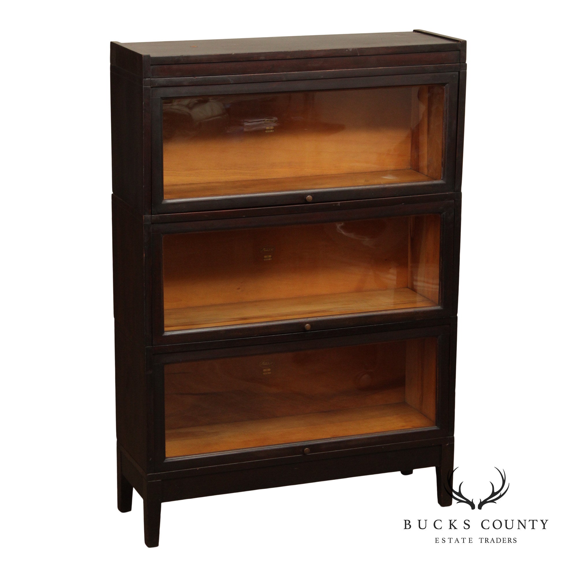 Macey Vintage Mahogany Three Section Barrister Bookcase
