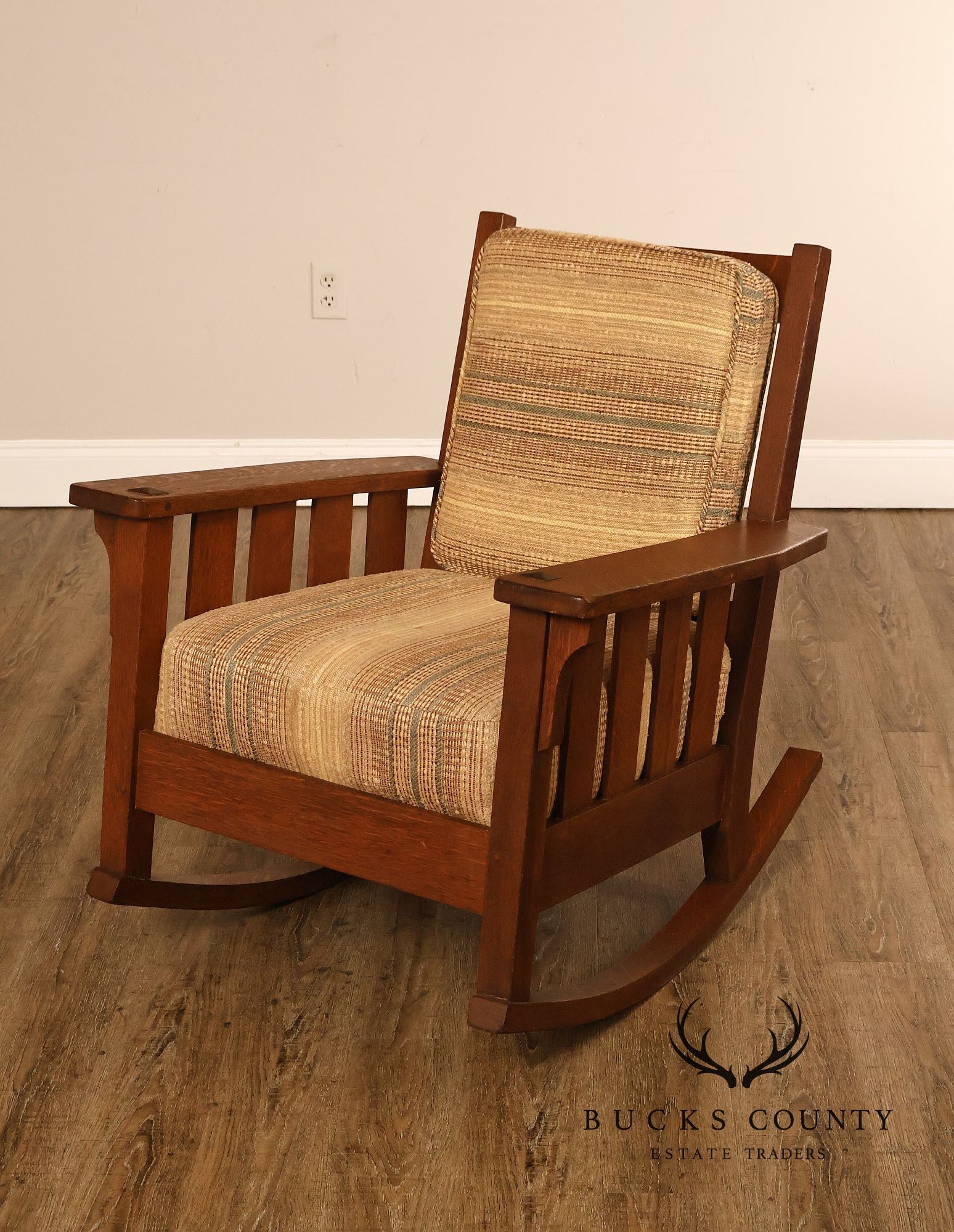 Antique Lifetime Arts And Crafts Oak Rocking Chair
