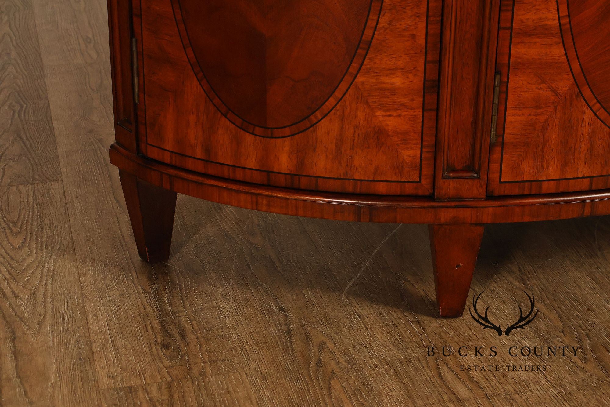 Ethan Allen Mahogany Newport Collection Demilune Cabinet Console