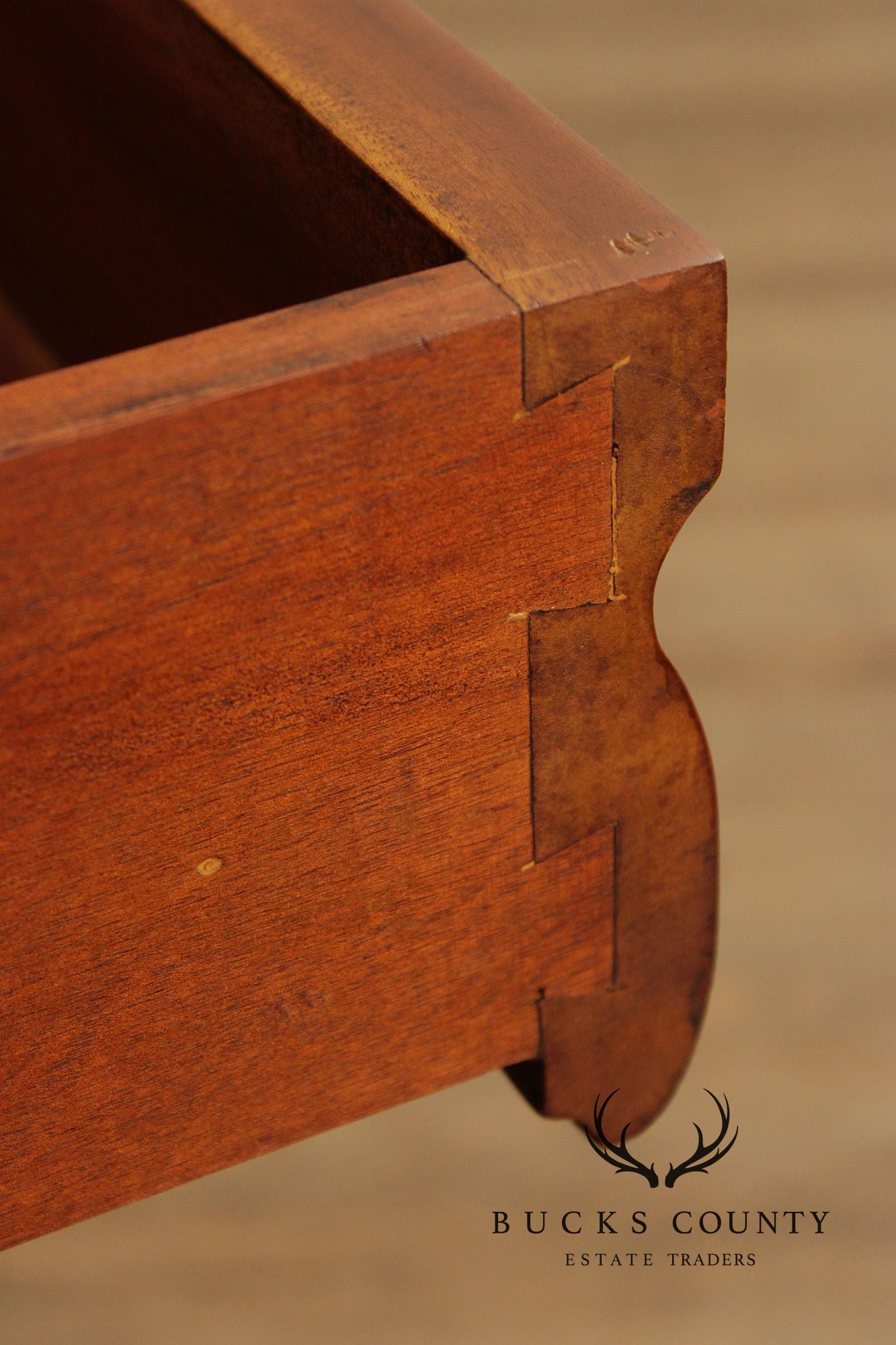 Carved Mahogany Empire Style Sideboard With Back Bar