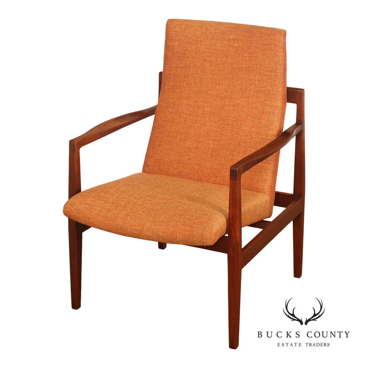 Jens Risom Mid Century Modern 'Floating' Walnut Armchair