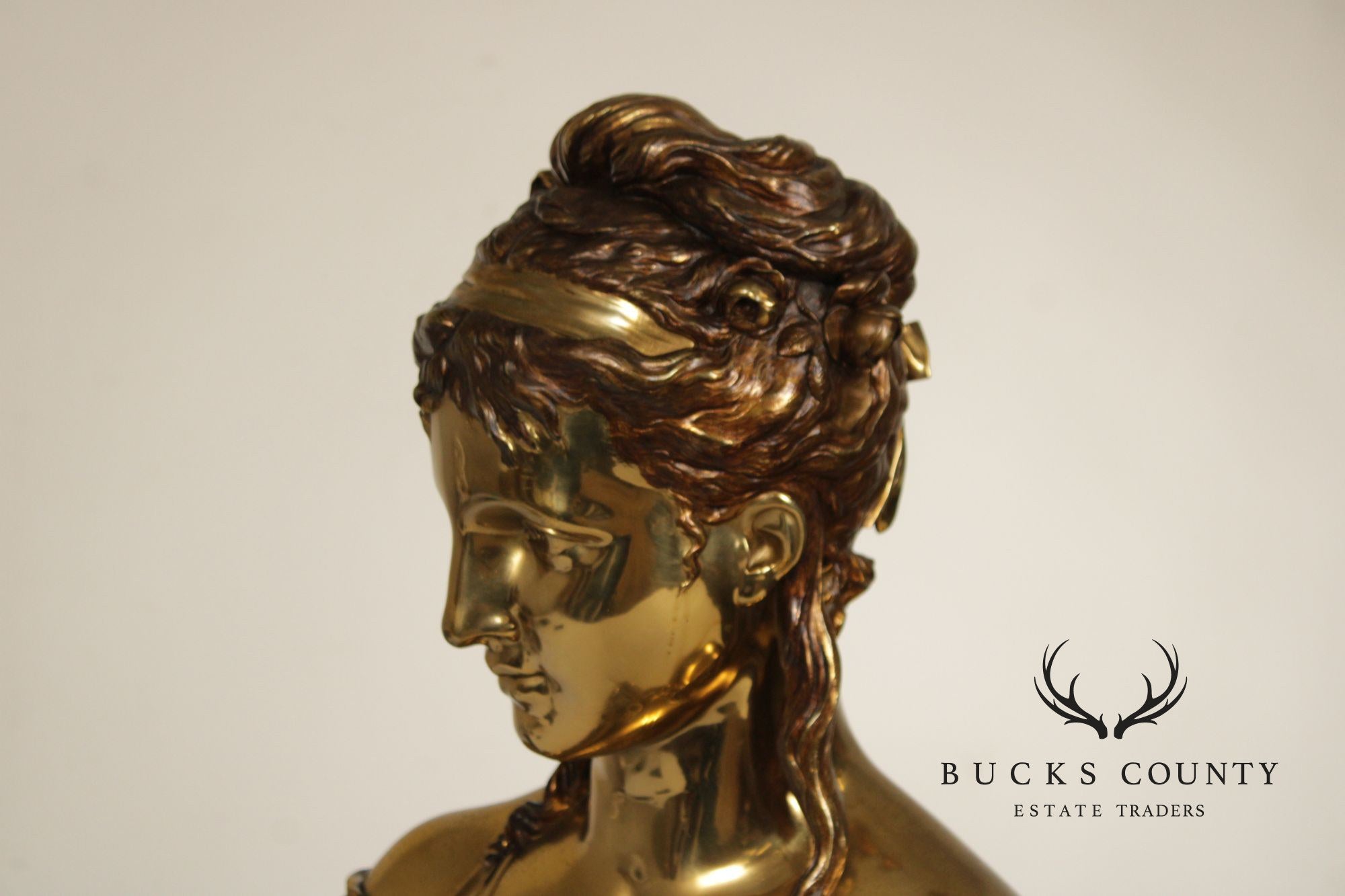 Etienne-Henri Dumaige Gilt Bronze Bust of a Woman