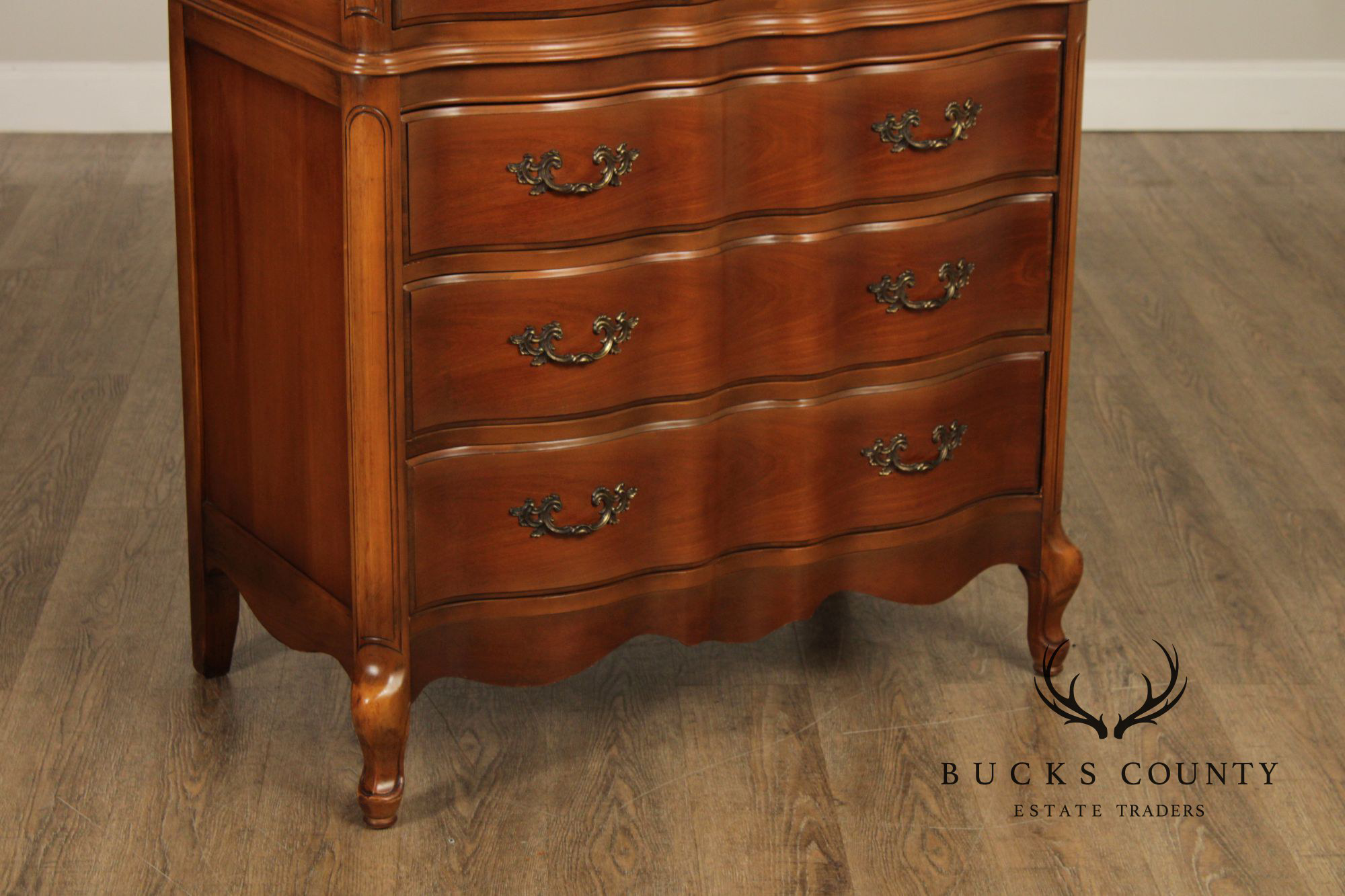 French Provincial Style Vintage Cherry Chest on Chest