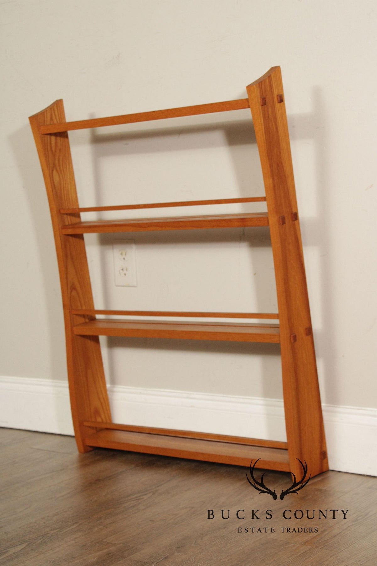 Mission Oak Arts And Crafts Pair Of Wall Mounted Bookshelves