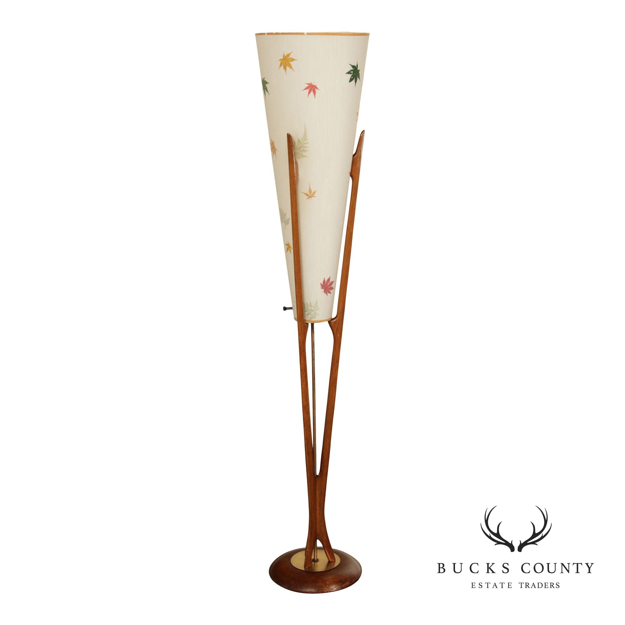 Modeline Mid Century Modern Walnut Floor Lamp