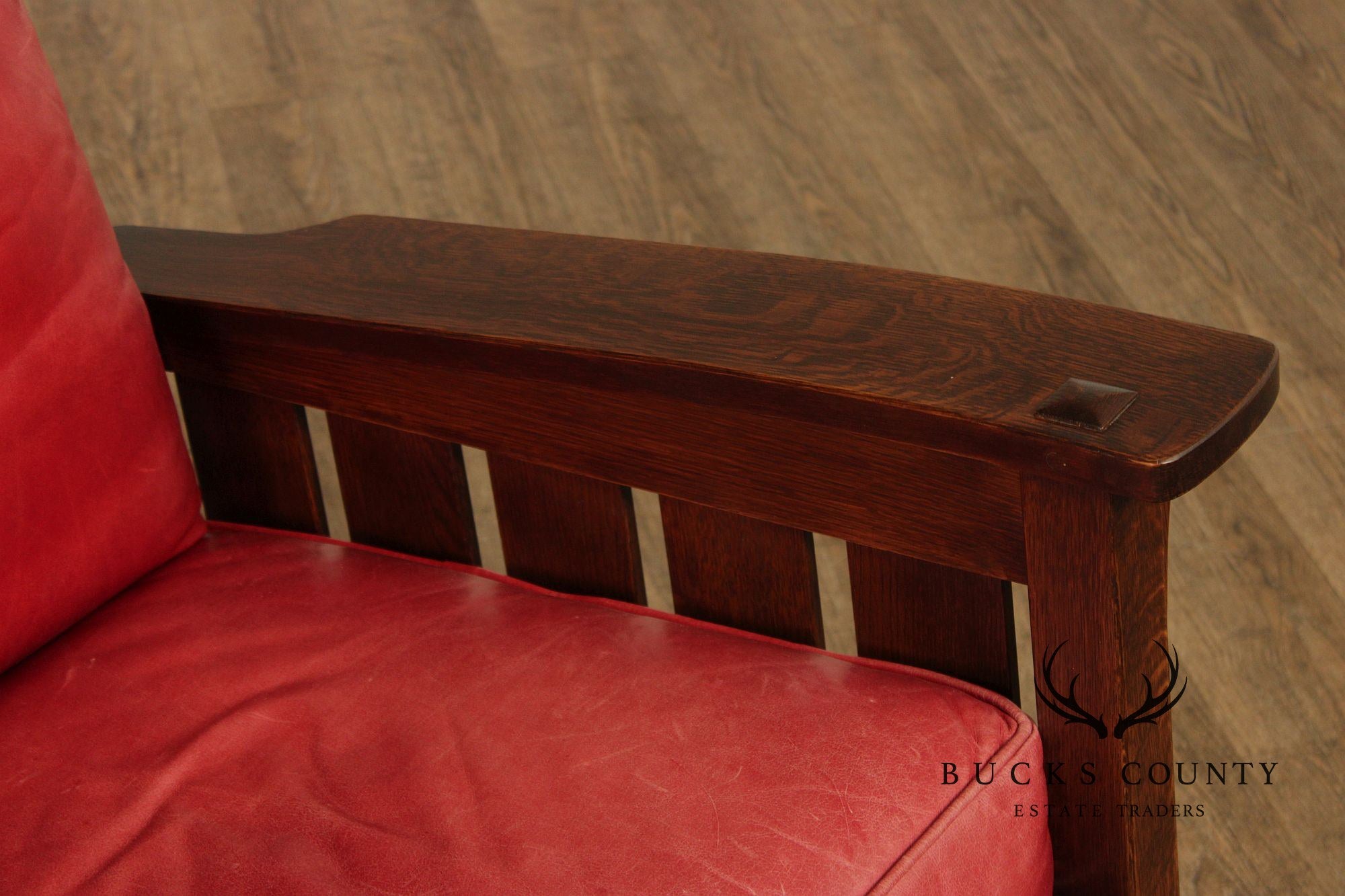 Stickley Mission Collection Oak And Leather Rocker