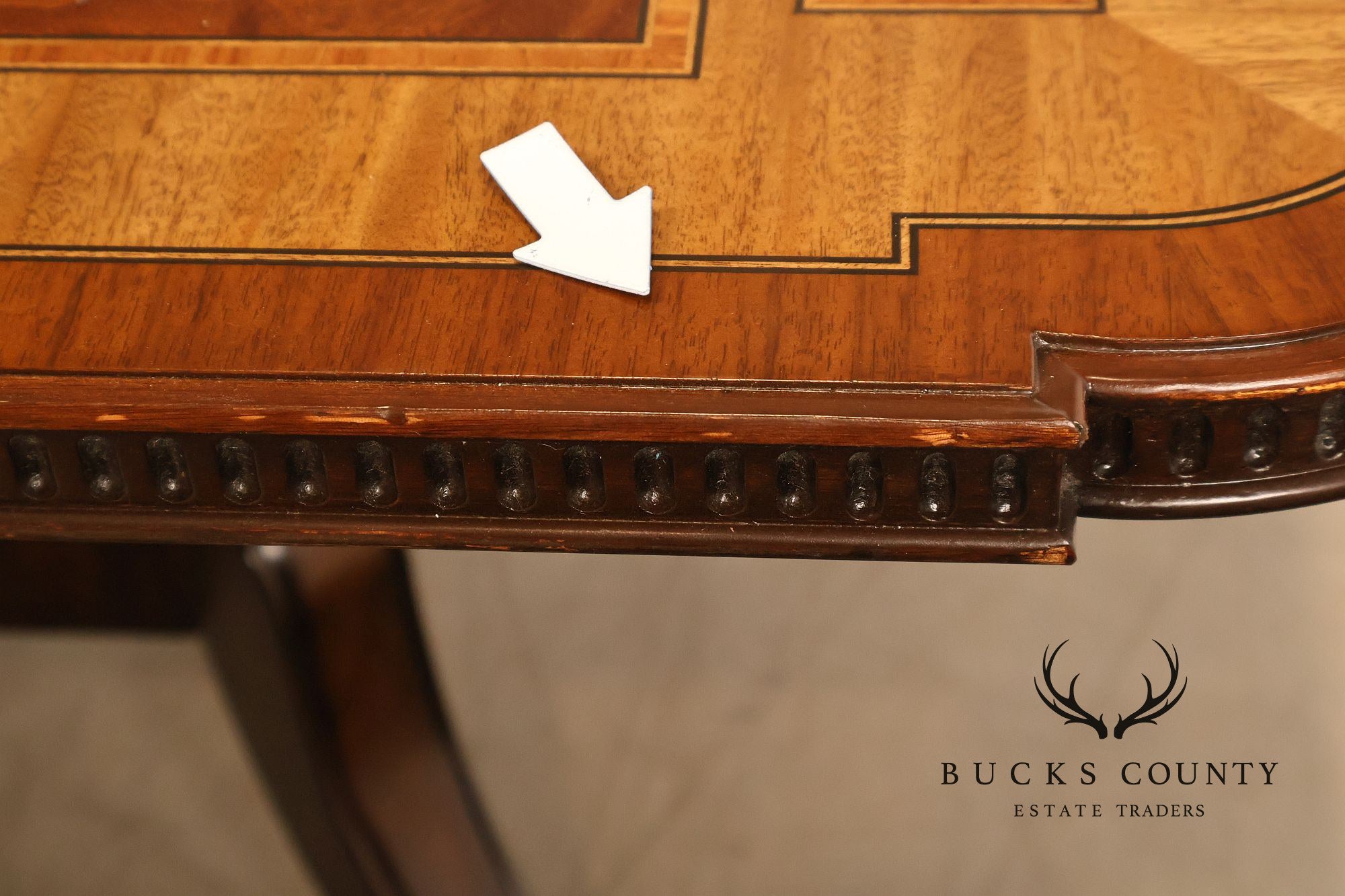 Maitland Smith Greek Key Mahogany & Satinwood Banded Dining Table