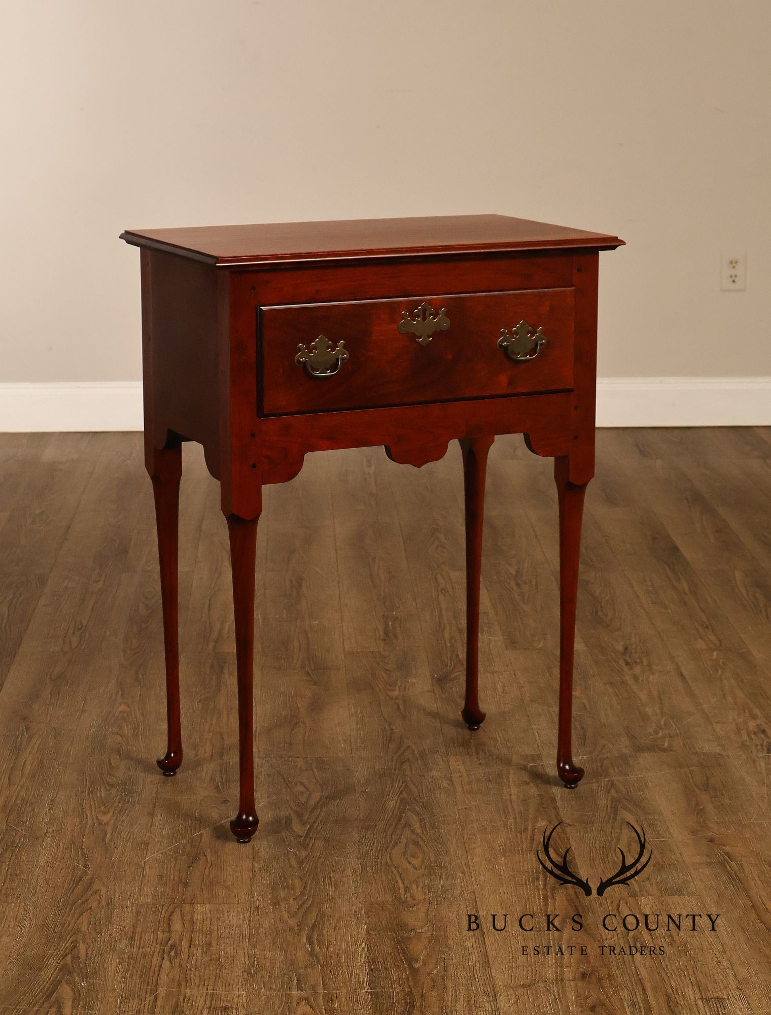 J.L. Treharn Colonial Revival Cherry One Drawer Console Table