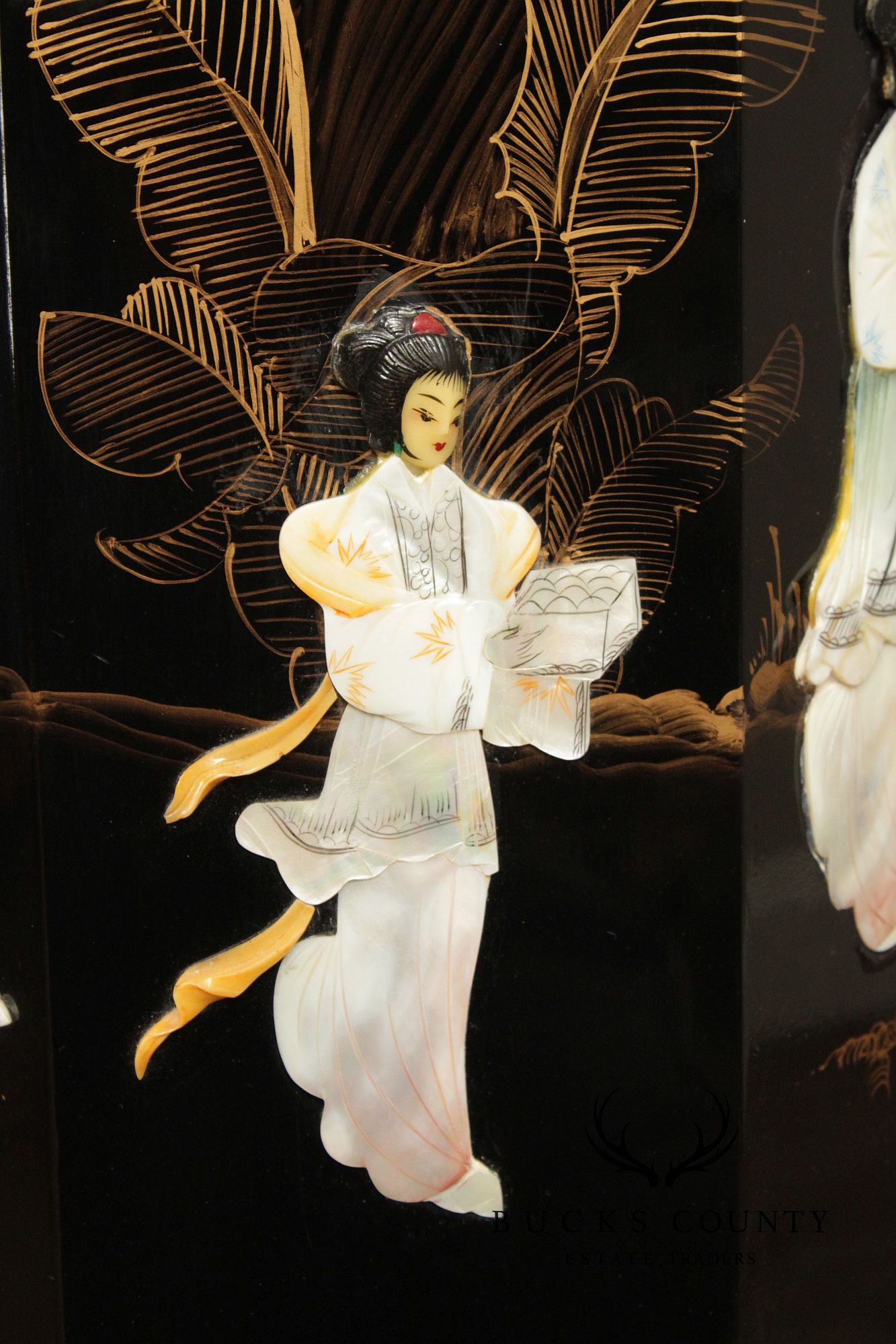 Chinoiserie Decorated Black Lacquer Jewelry Chest