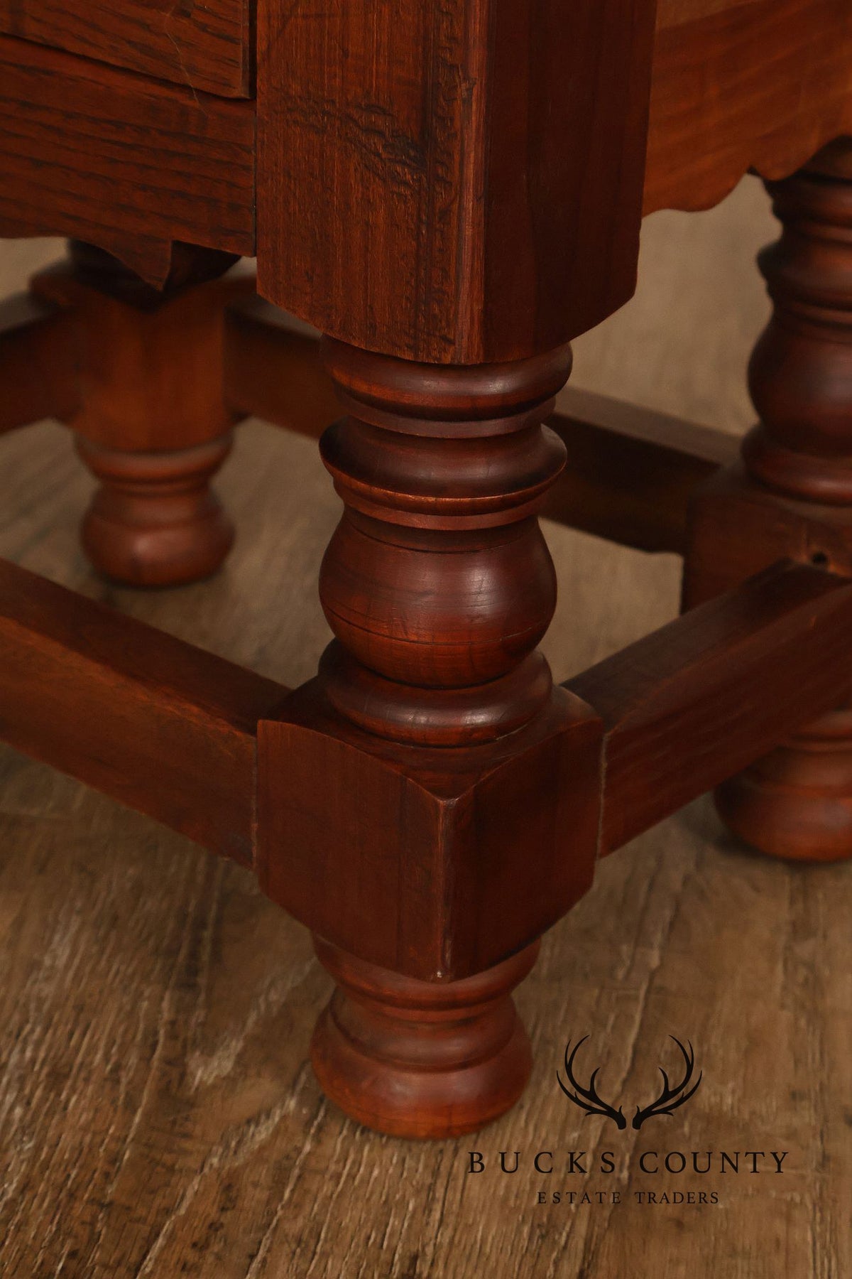 Vintage Spanish Colonial Revival Carved Wood One-Drawer Side Table
