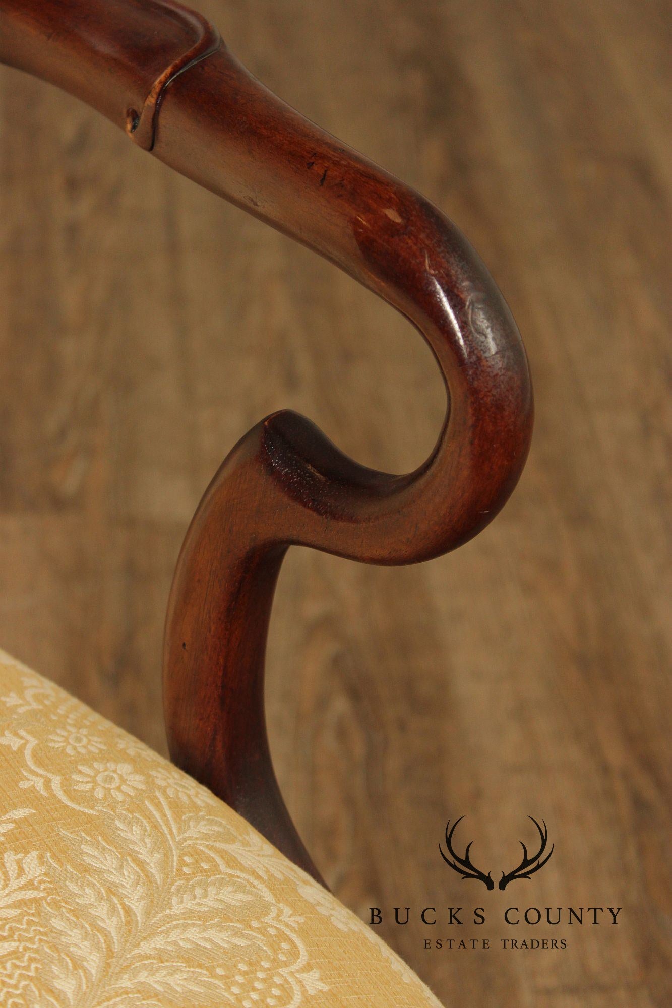 Century Furniture Pair Of Chippendale Style Carved Mahogany Upholstered Armchairs