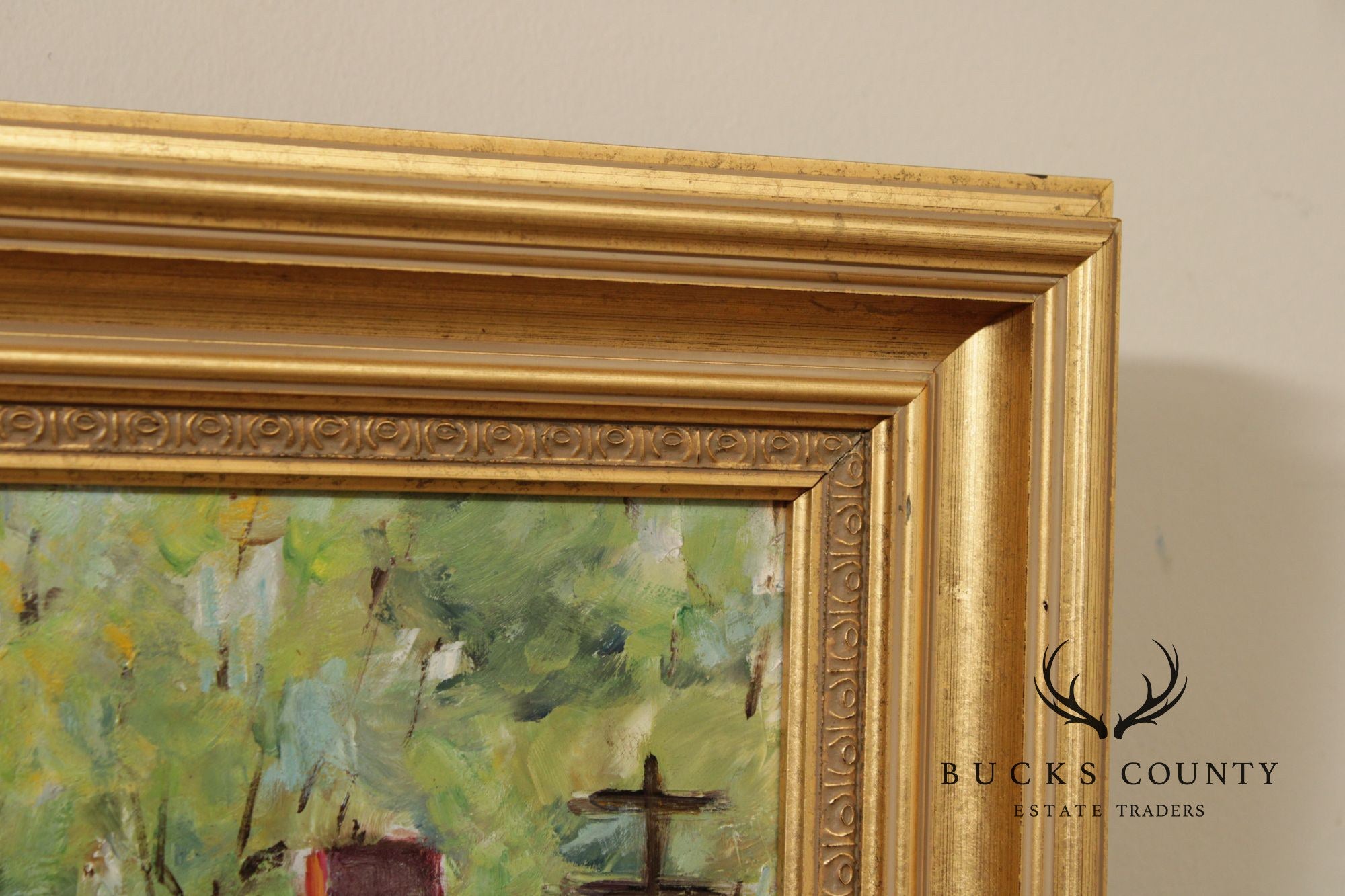 Evelyn Faherty Impressionist Style Oil Painting, 'Canal At Washington's Crossing'