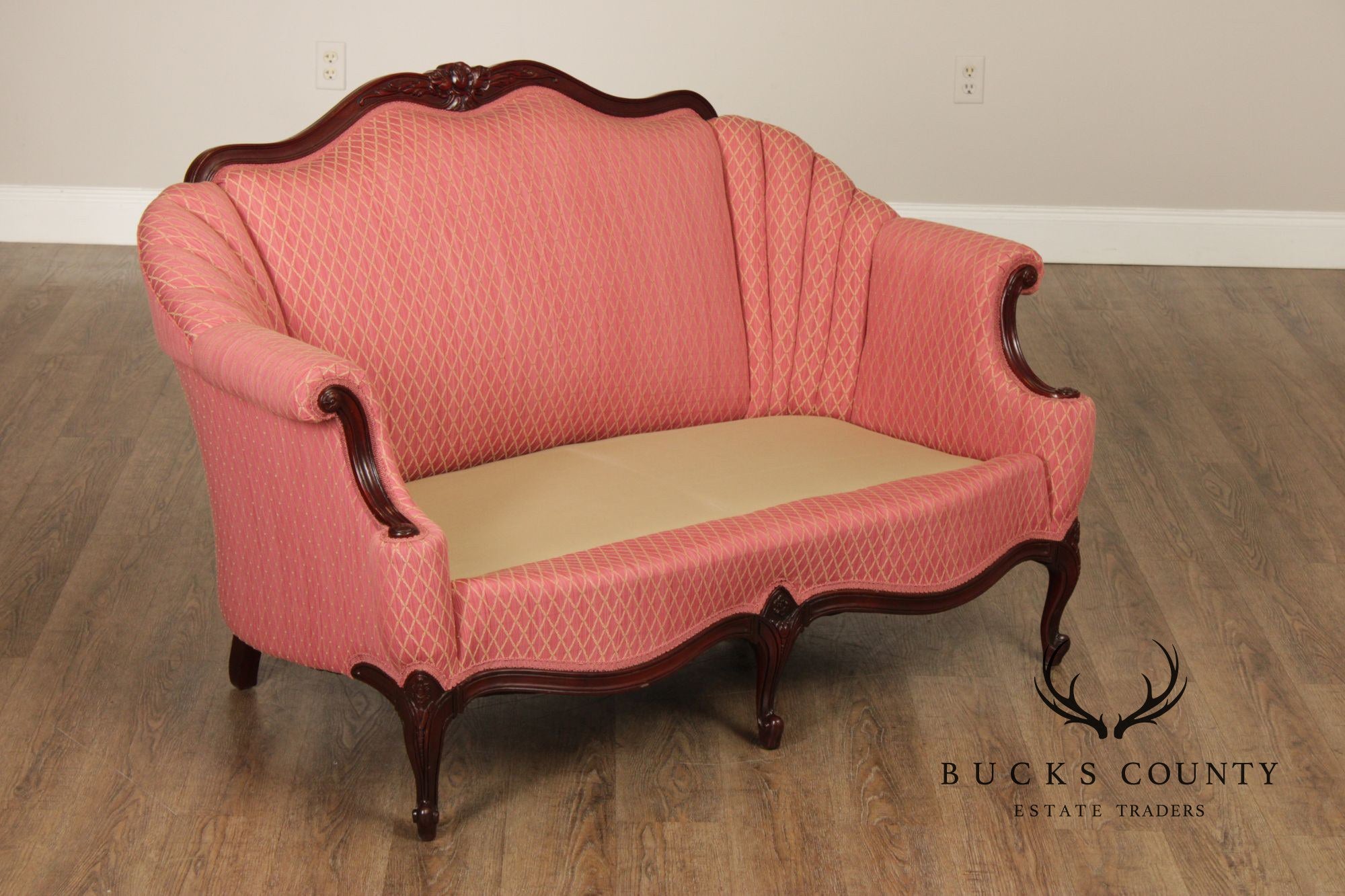 French Louis XV Style Mahogany Loveseat Settee