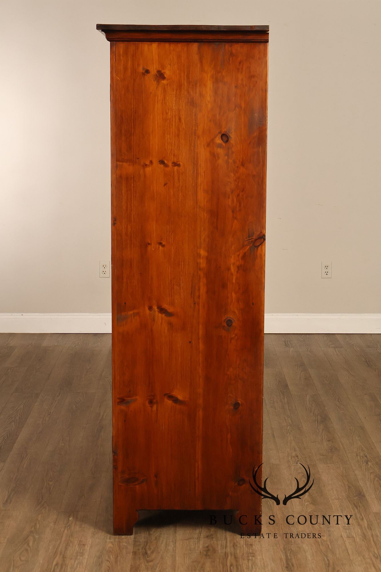 Vintage Rustic Pine Armoire Cabinet