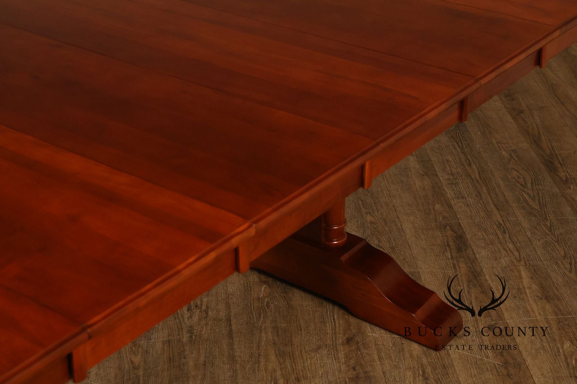 Richardson Brothers Solid Cherry Trestle Dining Table With Four Leaves