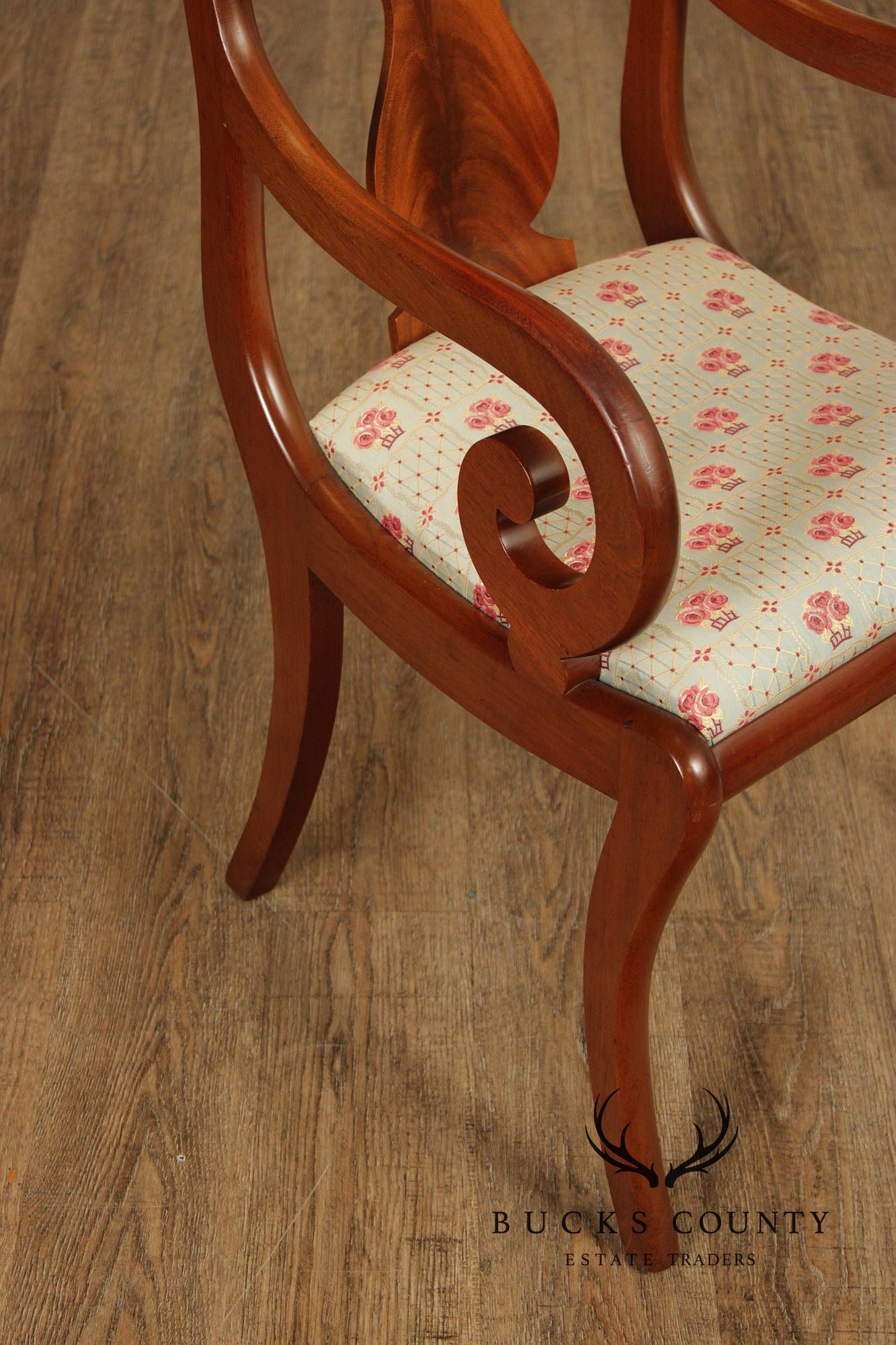 Biggs Furniture Empire Style Set of Eight Mahogany Dining Chairs