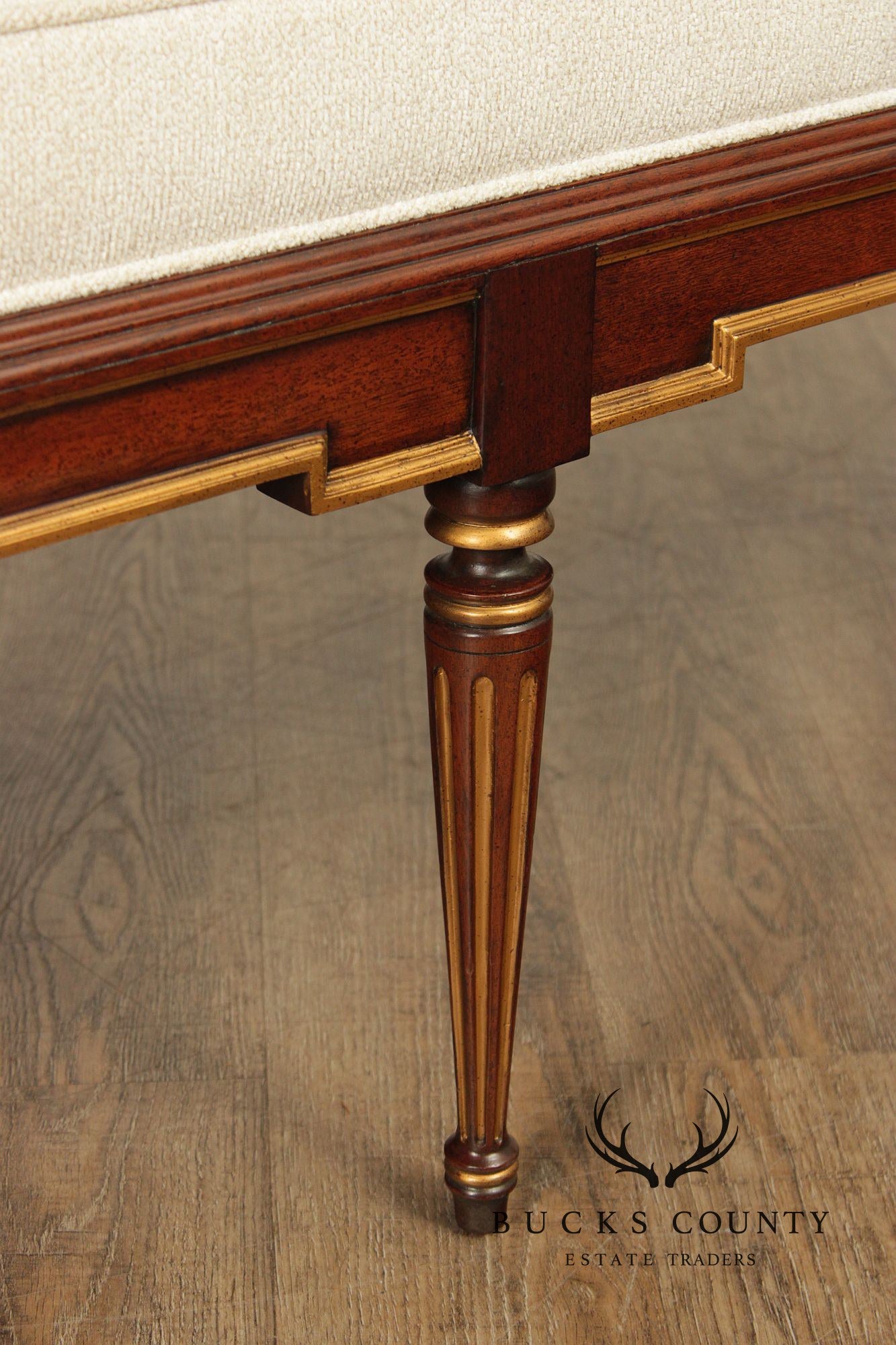 Hickory Chair Neoclassical Style 'Cluny' Upholstered Bench