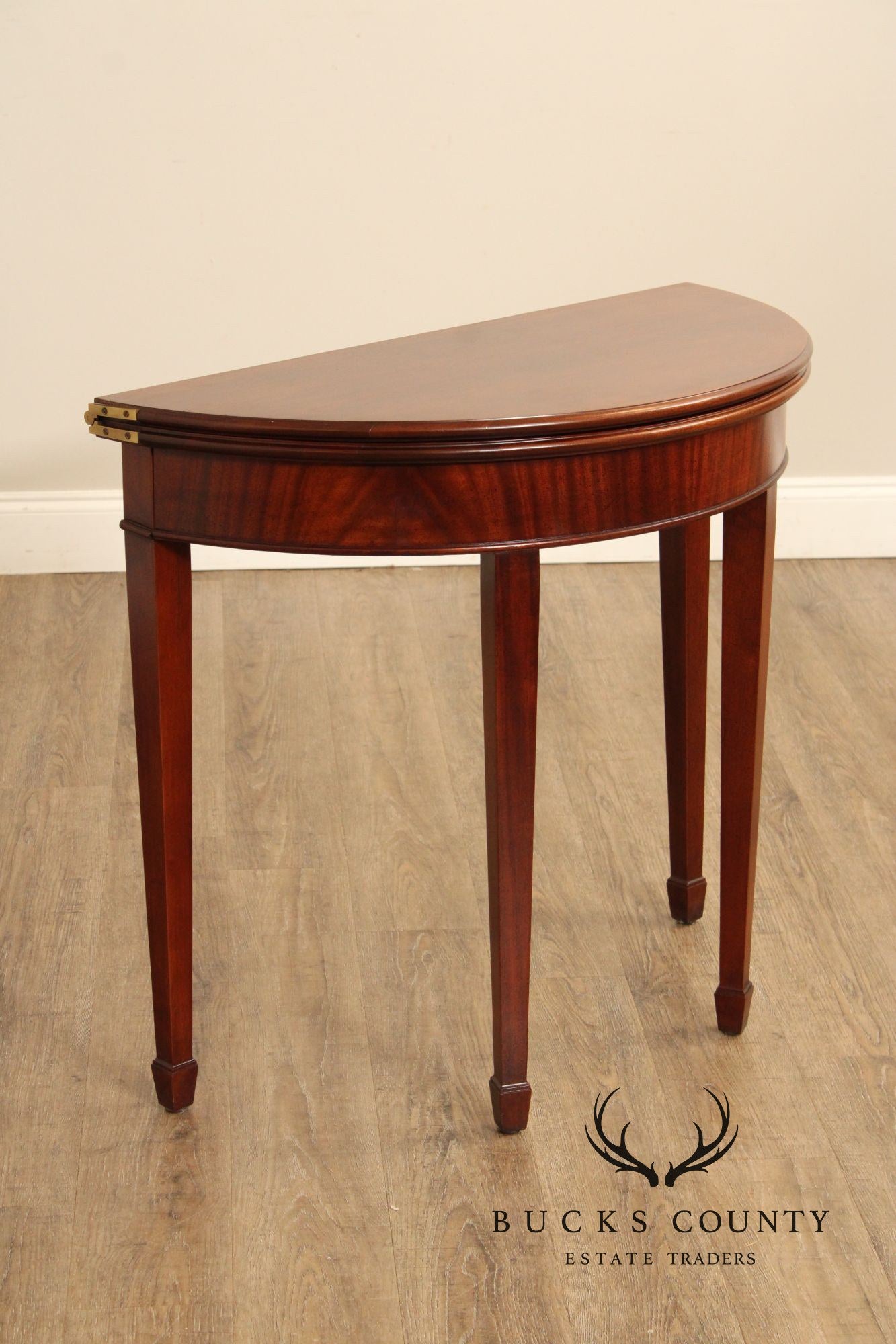 Federal Style Flip-Top Mahogany Demilune Game Table