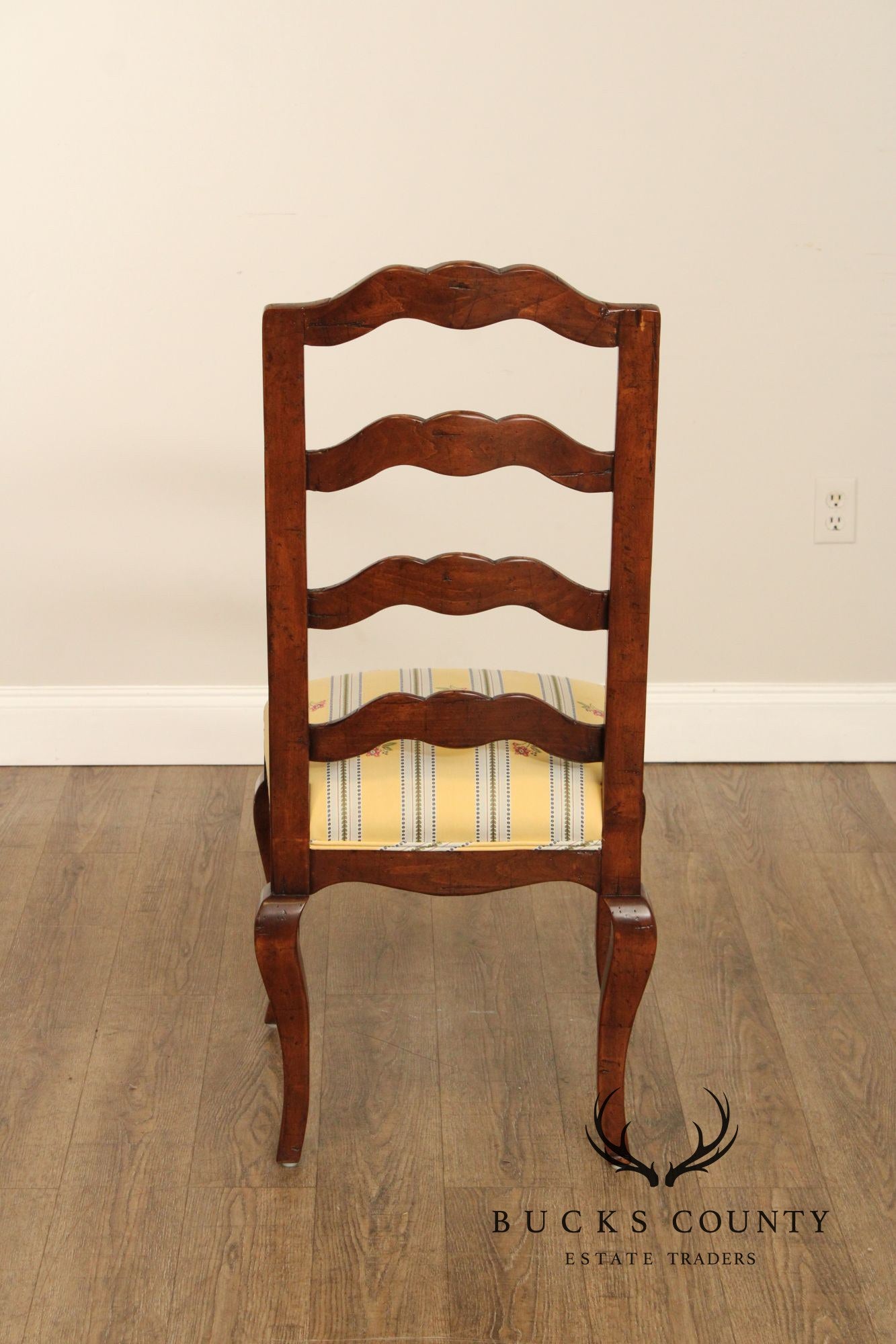 Guy Chaddock French Country Style Set Of Eight Ladder Back Dining Chairs