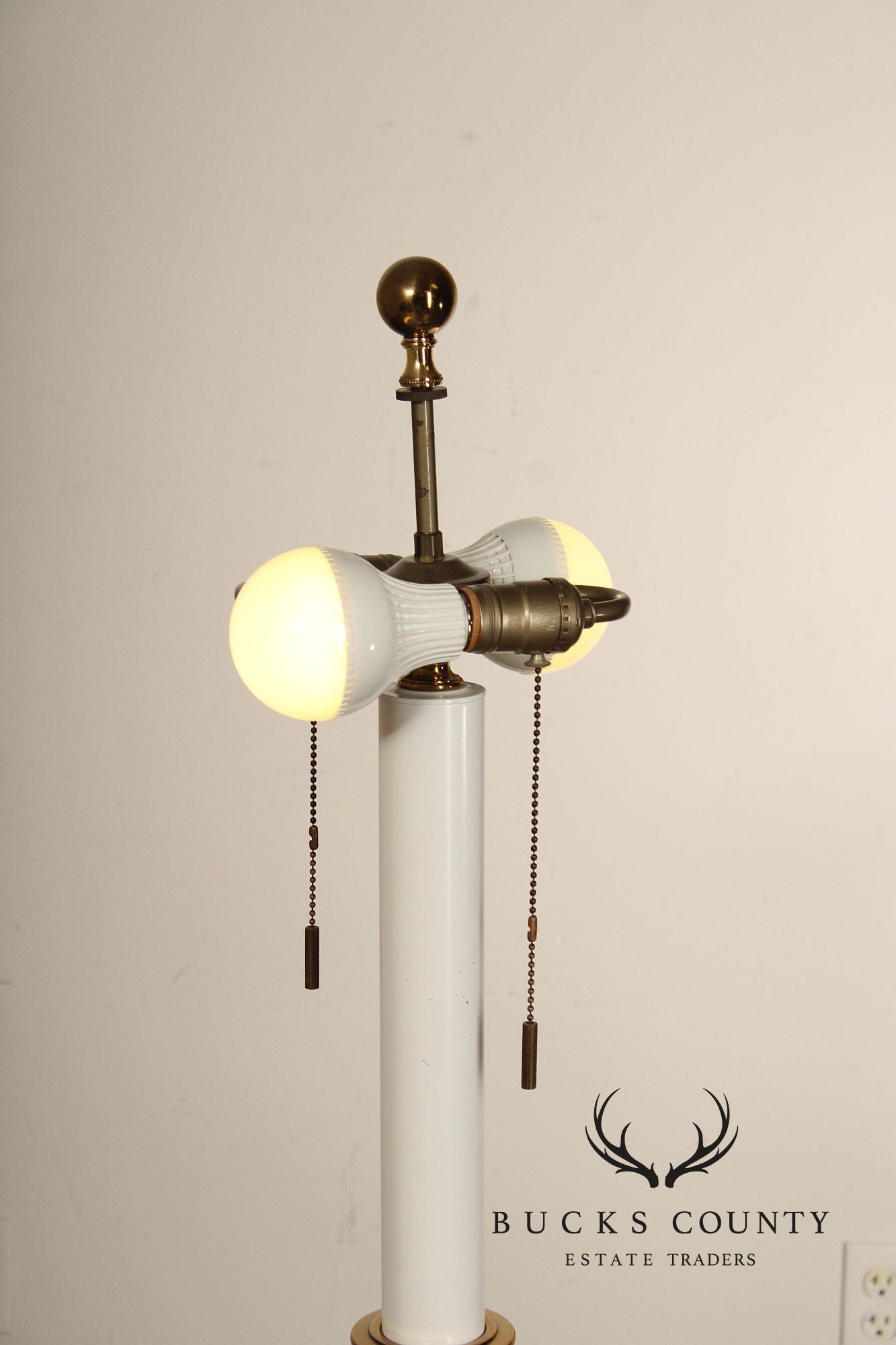 Vintage Brass Floor Lamp With Shade