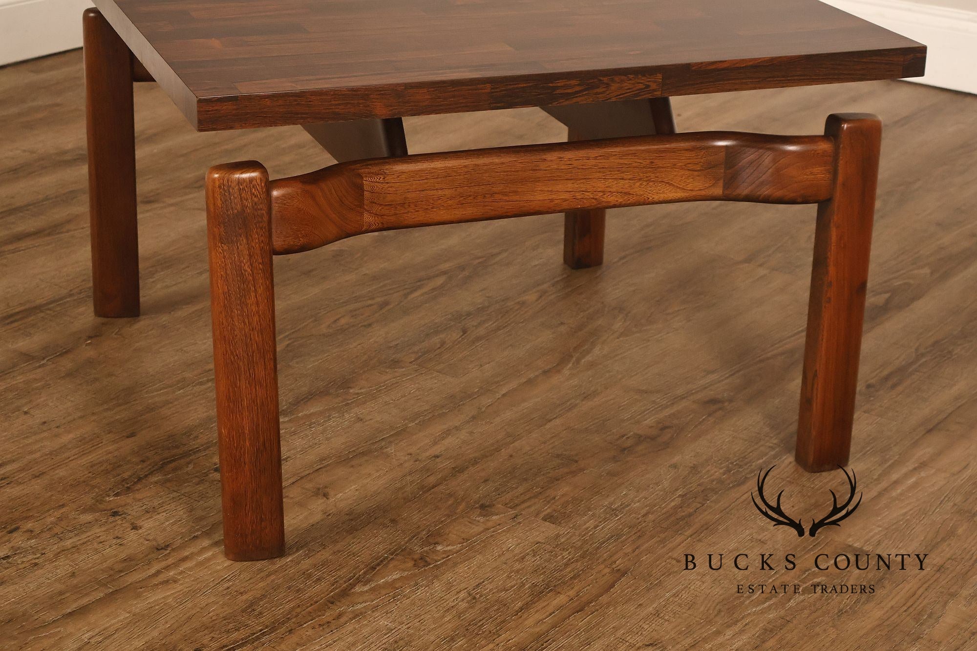 Danish Modern Vintage Square Laminate Top Teak End Table