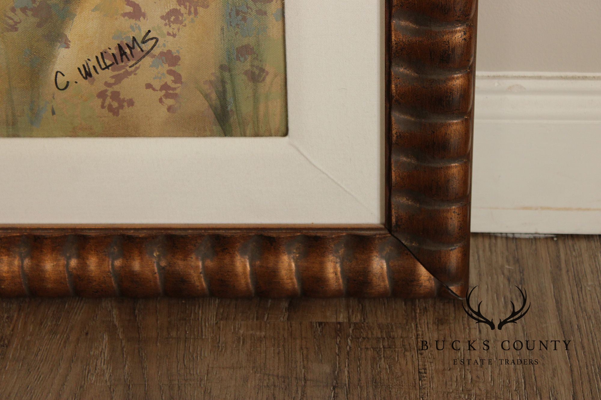 C. Williams Large Framed Oil Painting, White Shirts