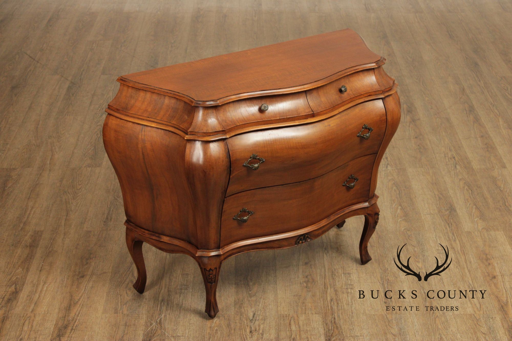 Vintage Italian Walnut Bombe Chest
