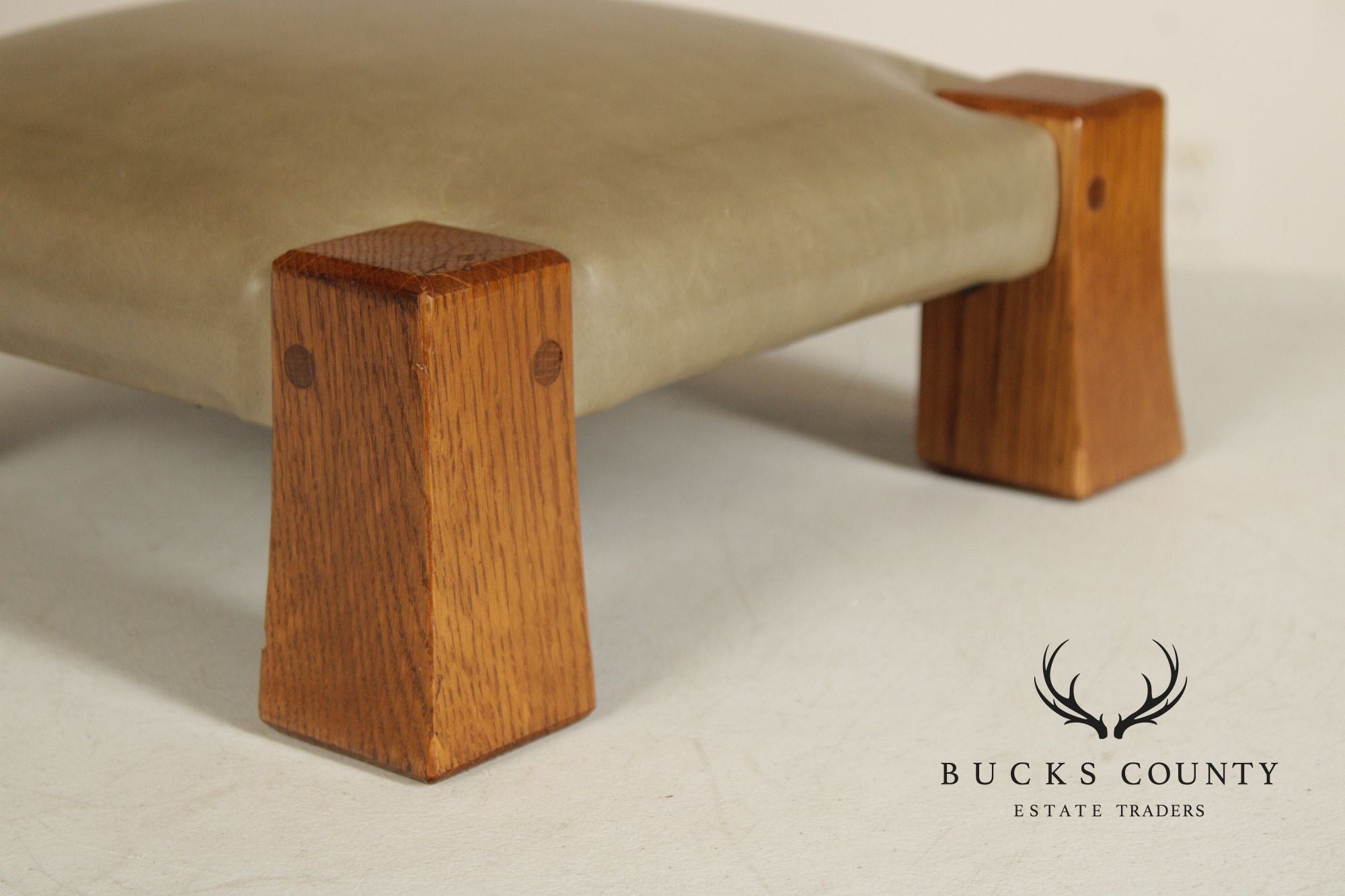 Stickley Mission Collection Oak and Leather Monk Footstool