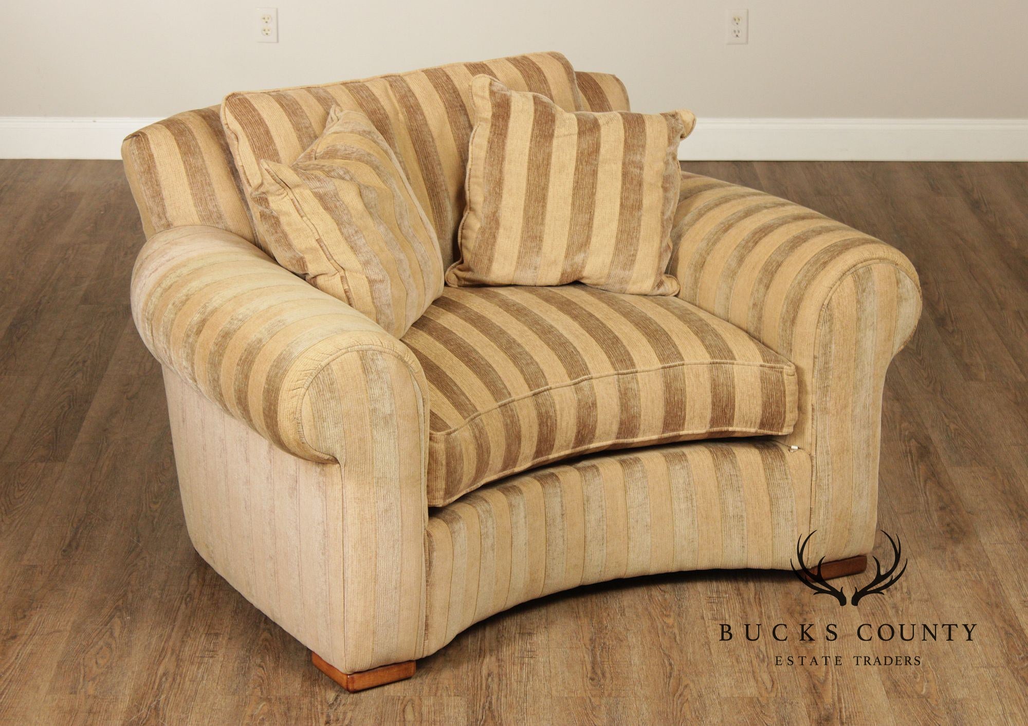 Lee Industries Custom Upholstered Large Striped Armchair