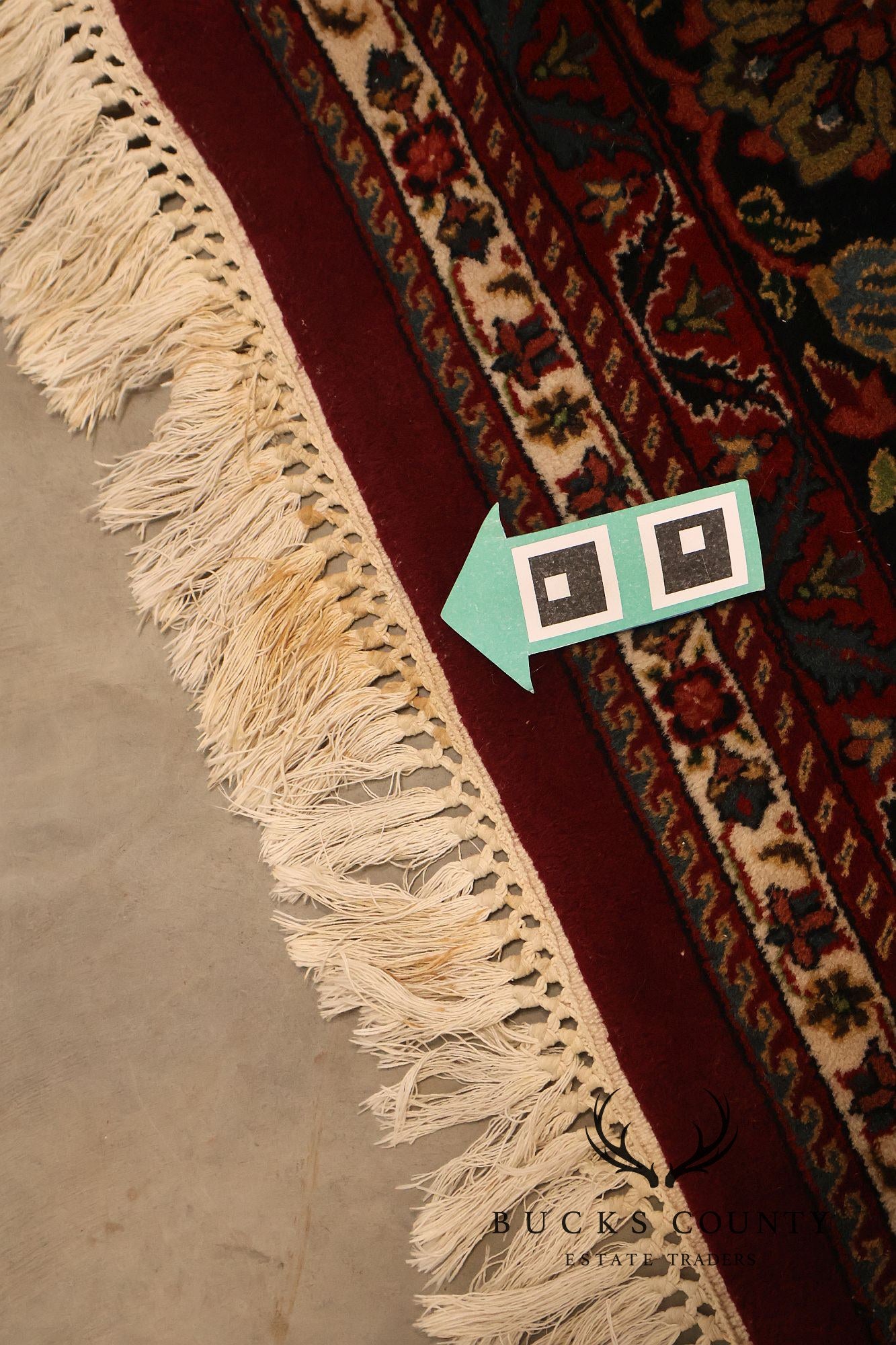 Hand Knotted Persian Style Wool Area Rug With Floral Medallion Design