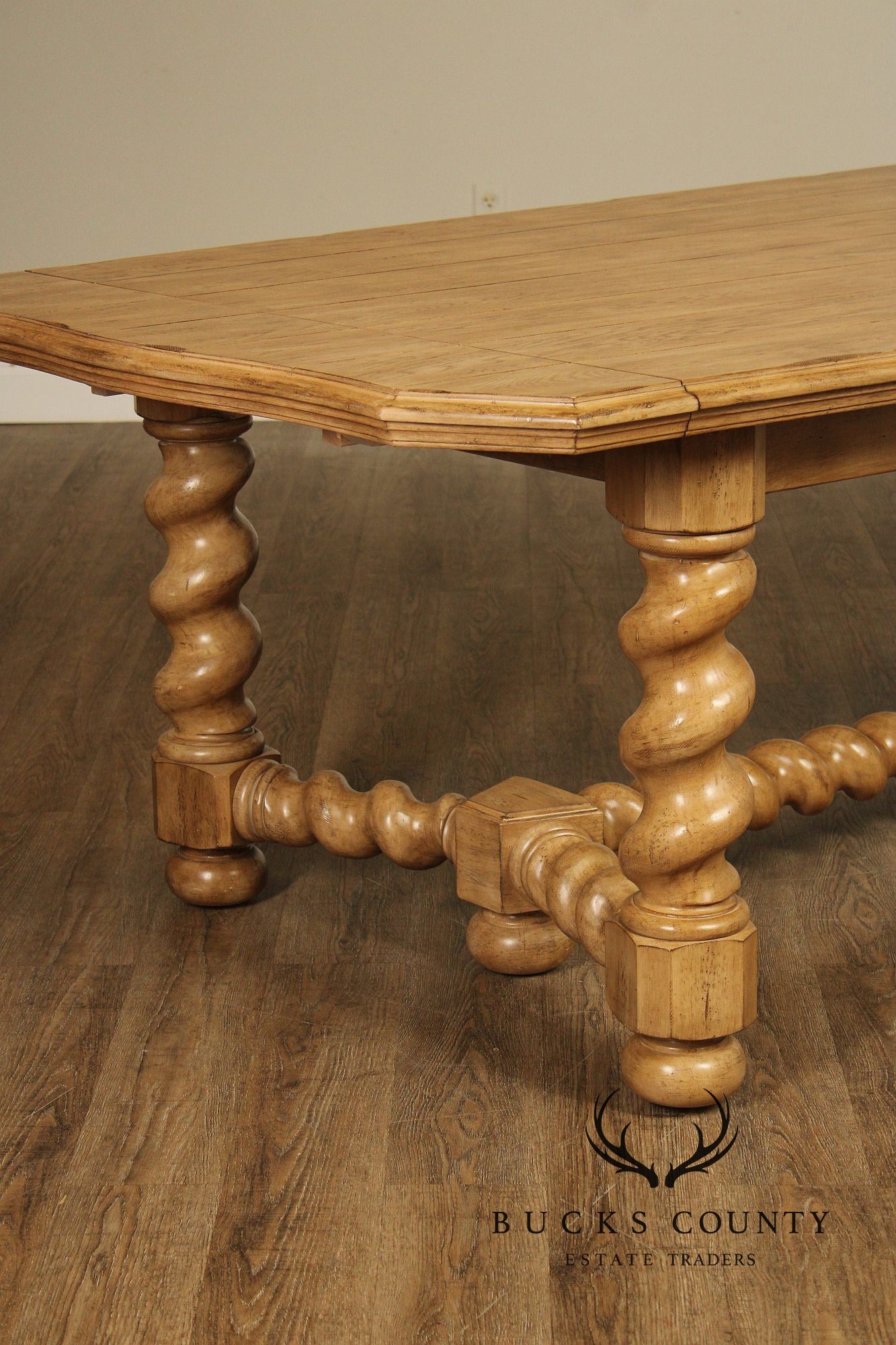Bernhardt Spanish Revival Style Oak Extension Dining Table