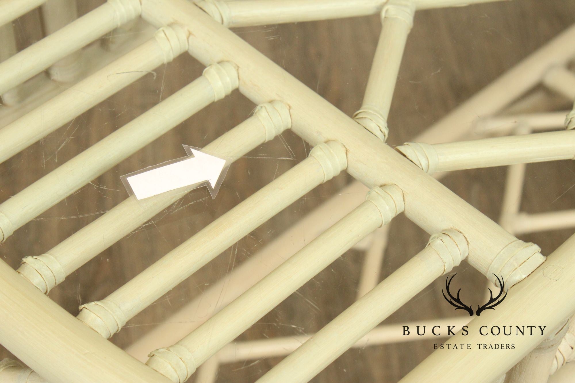 Ficks Reed Glass Top Rattan Console