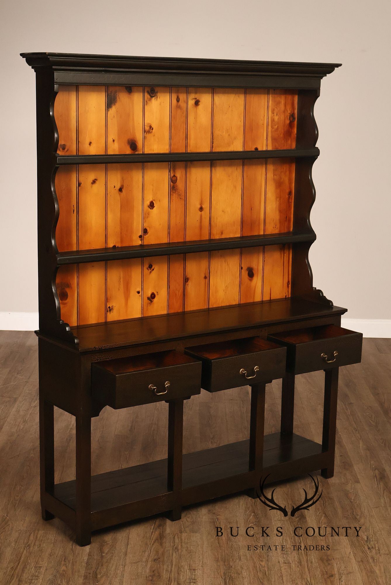 Stephen Von Hohen Country Style Pine Stepback Hutch