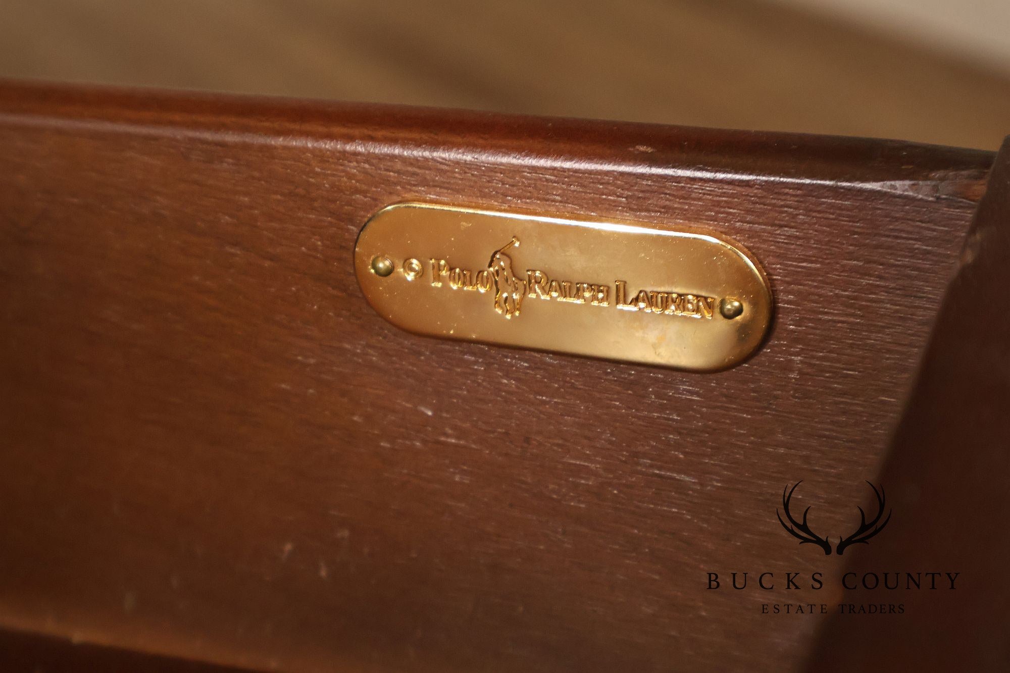 Ralph Lauren Signed Mahogany Bombe Chest Of Drawers