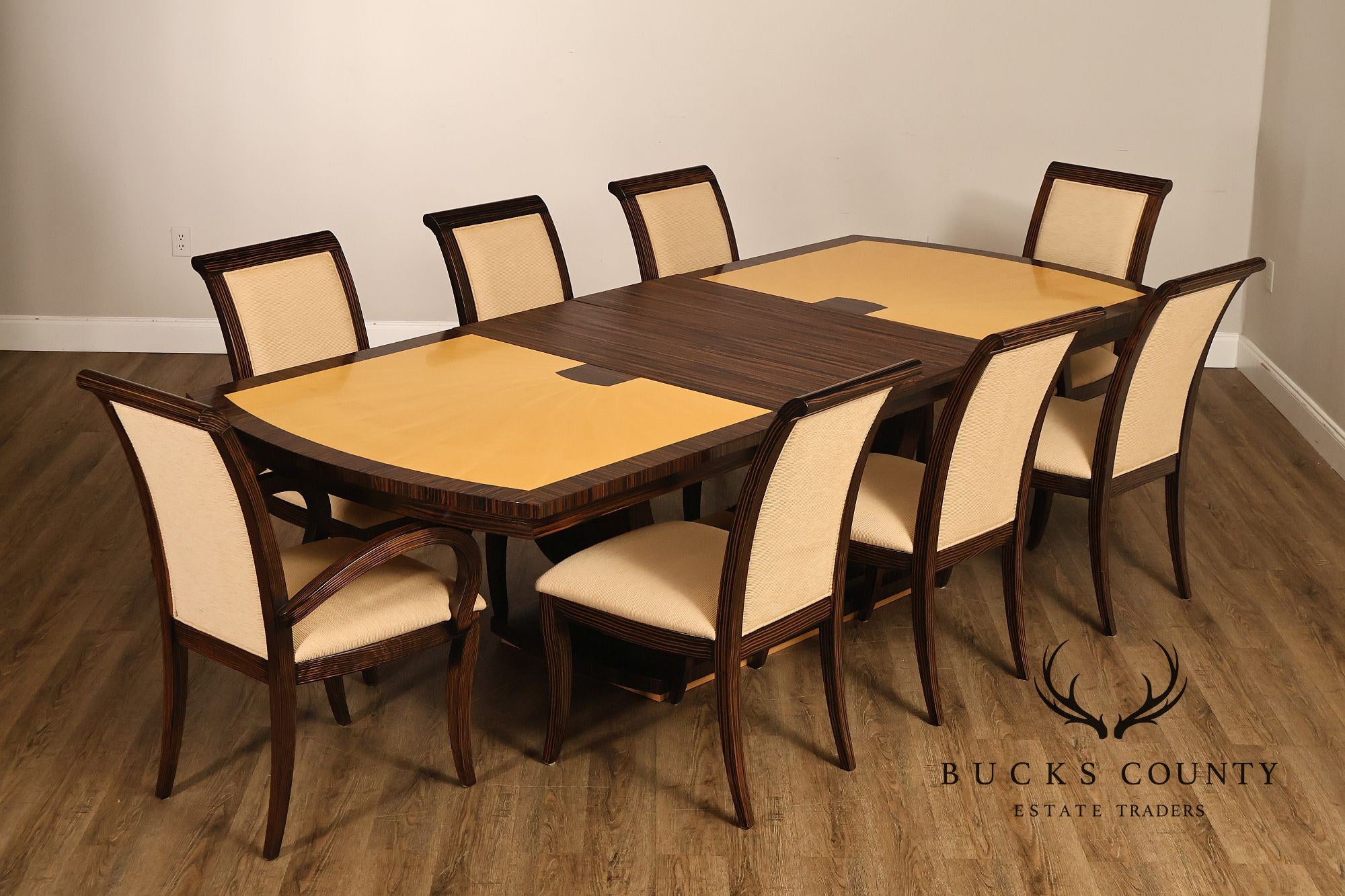 Giorgio Collection Natural Wood Pedestal Dinning Table and 8 Chairs