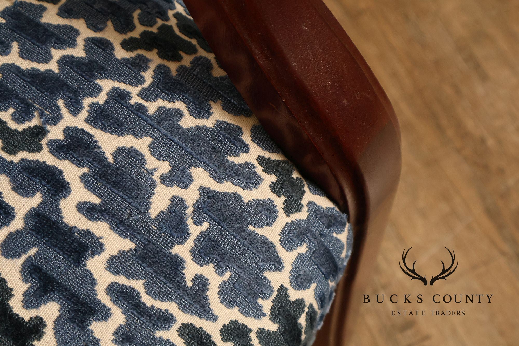 Contemporary Pair of Upholstered Dining Armchairs