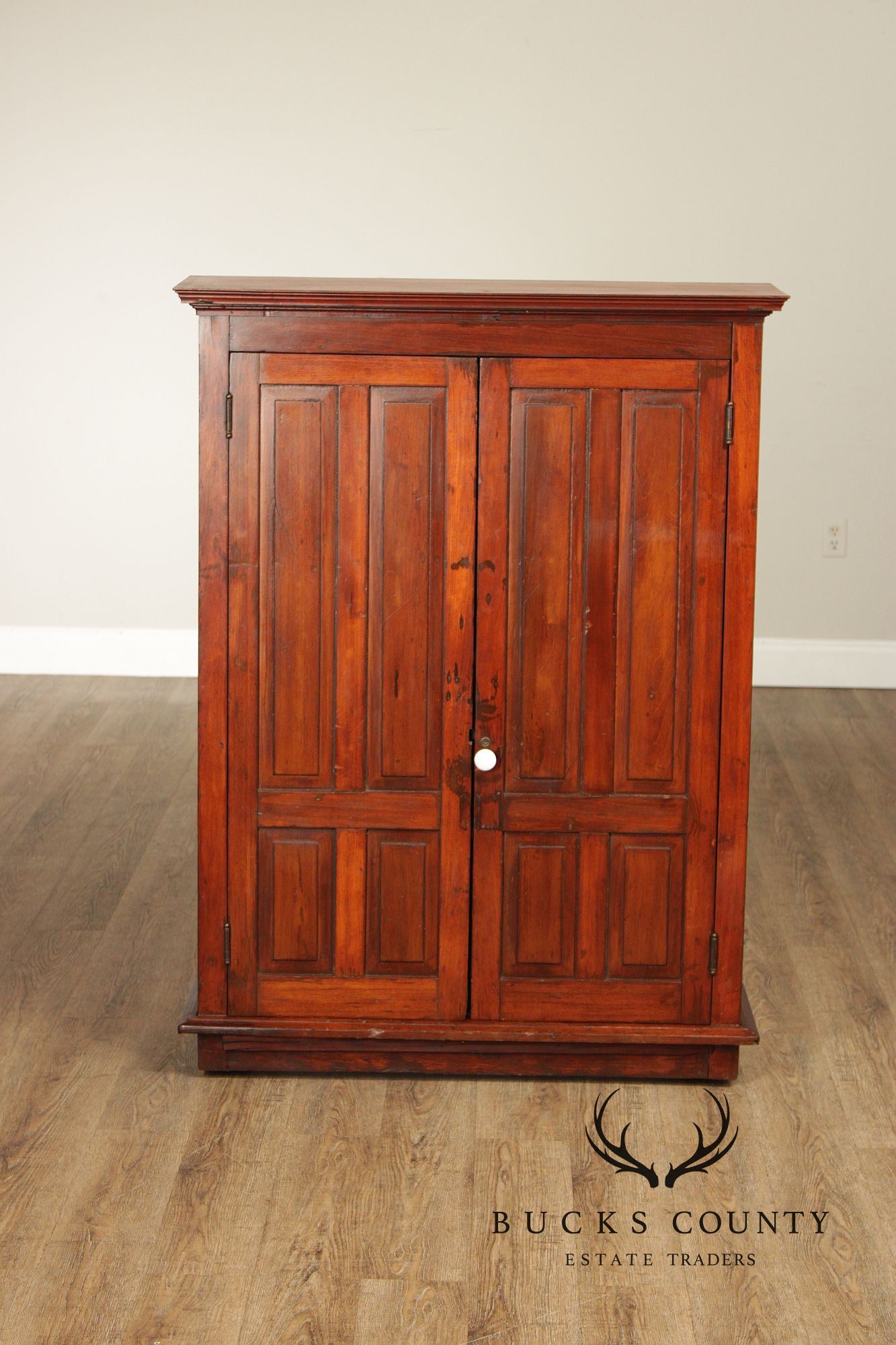 Antique Country Pine Two Door Pantry Cupboard