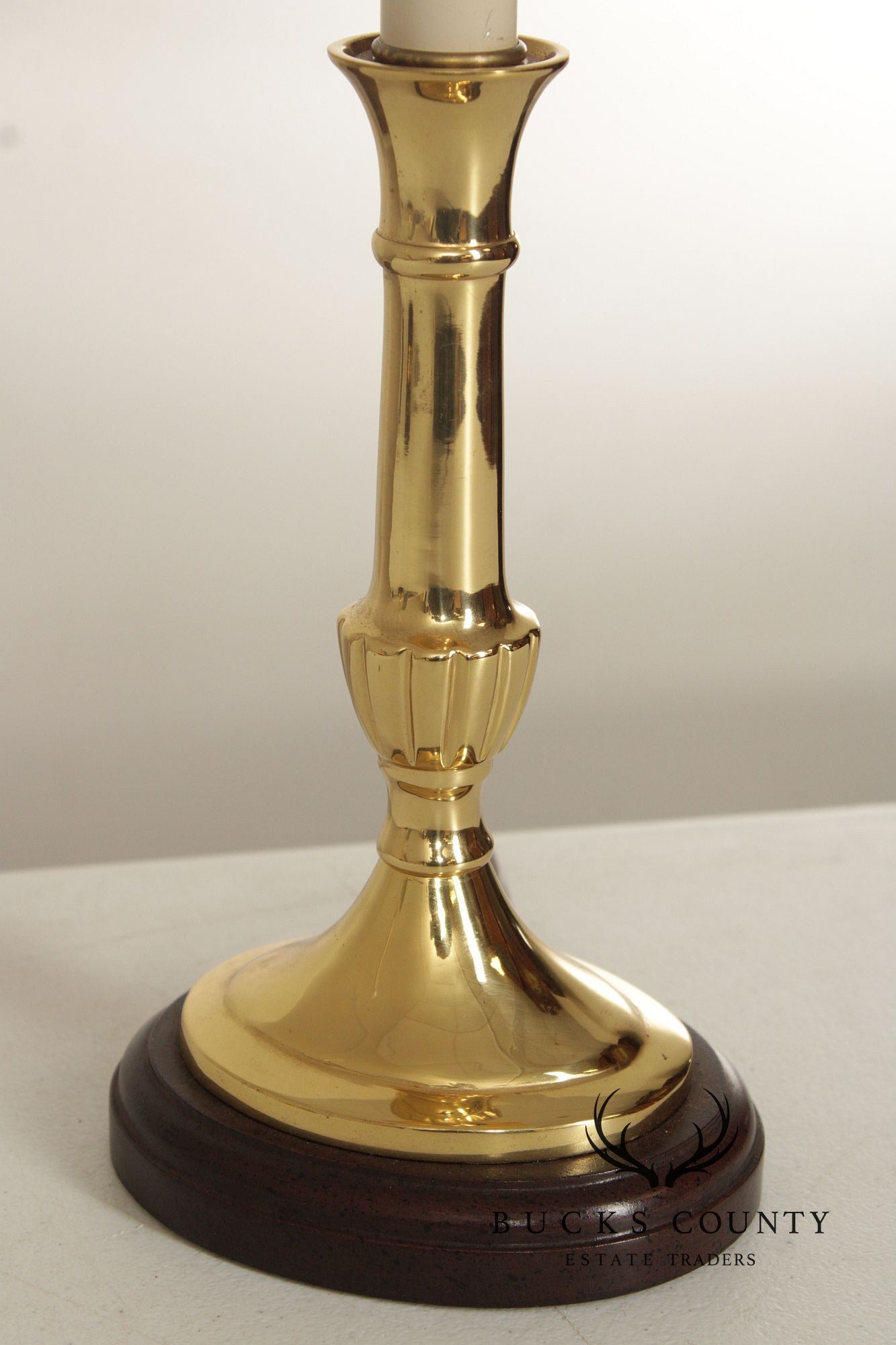 Kaiser Kuhn Lighting Vintage Pair of Brass Candlestick Table Lamps