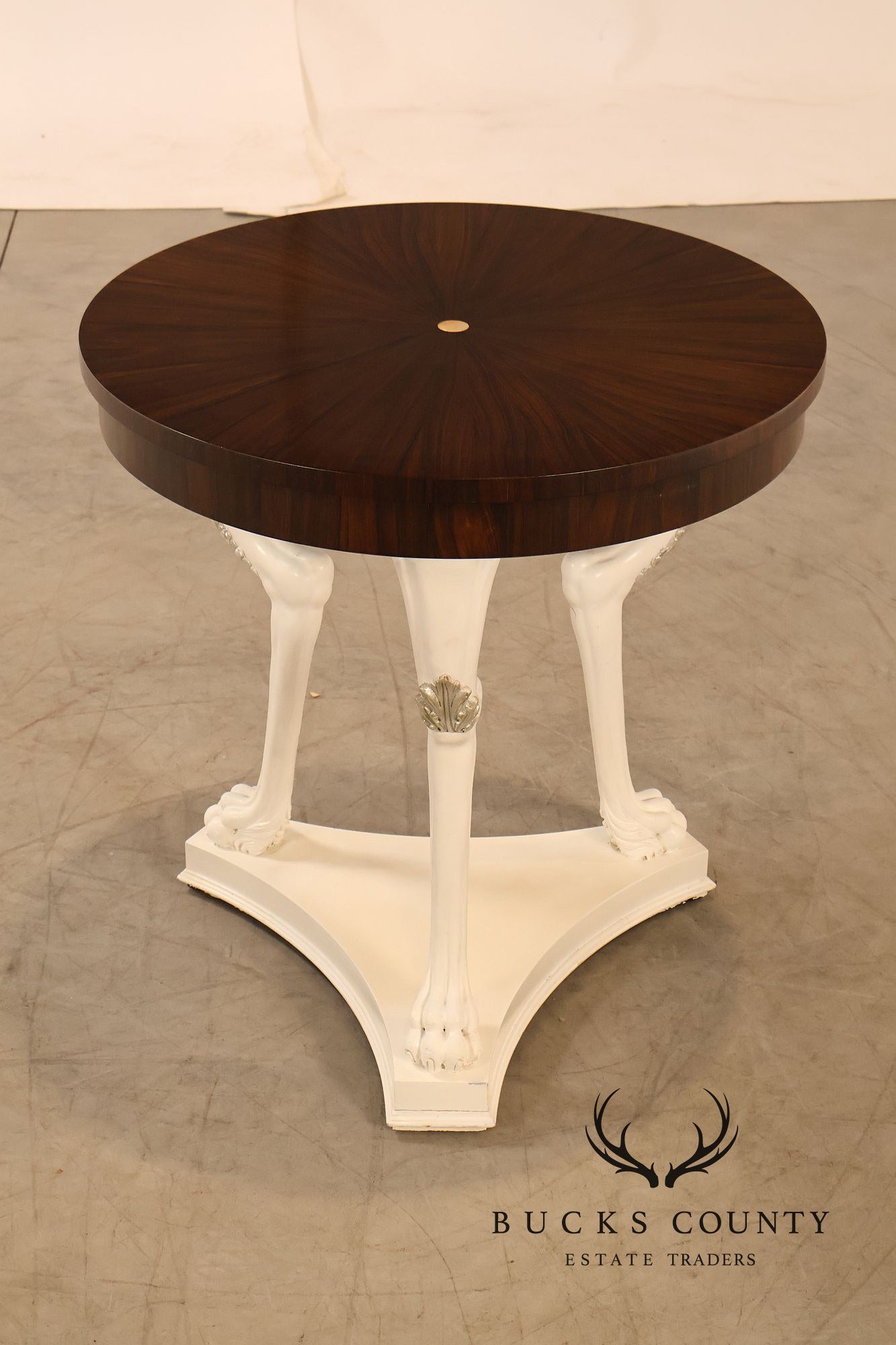 Italian Empire Style Rosewood and Painted Round Table by Rho Mobili D’Epoca