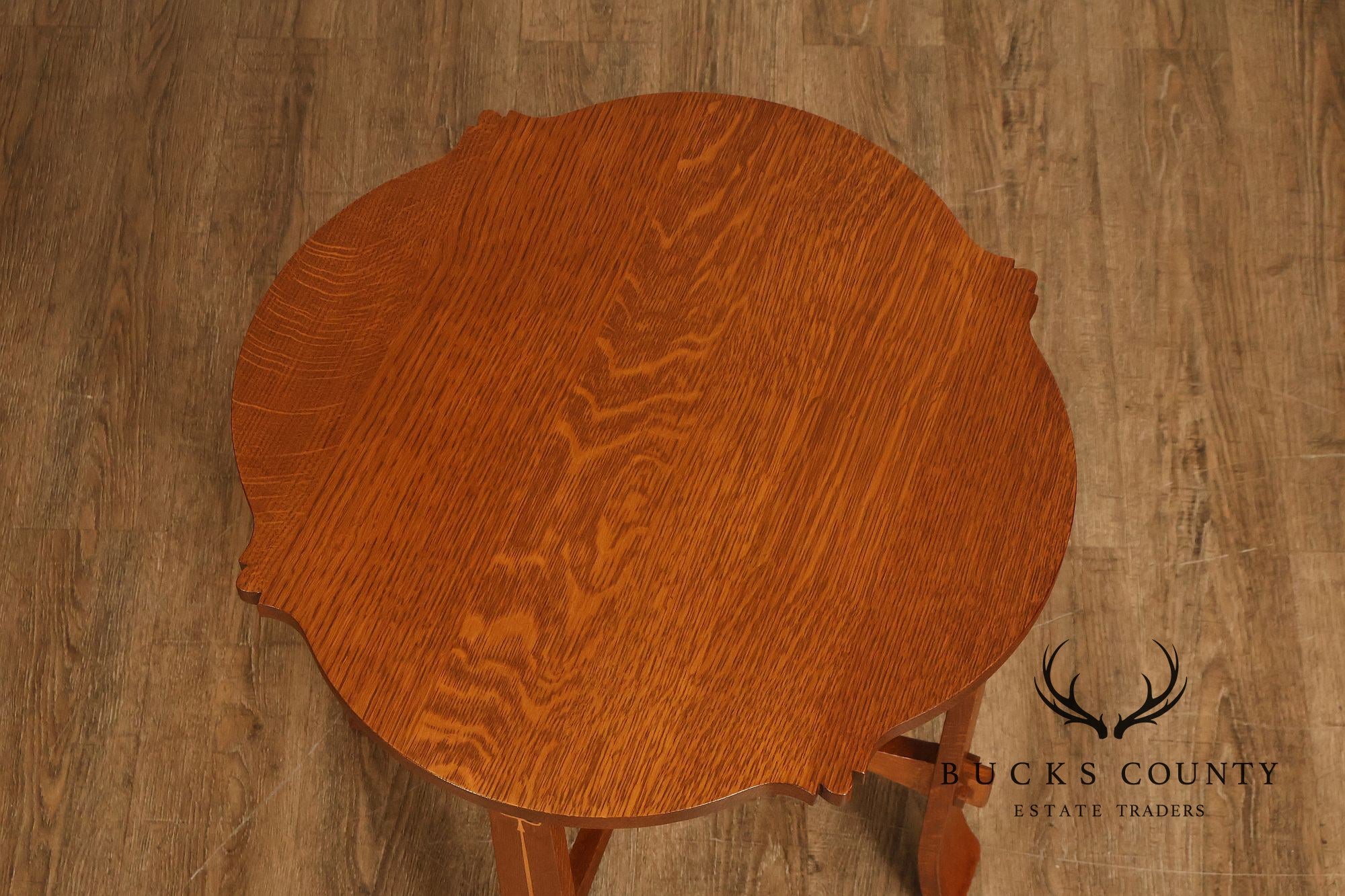 Stickley Mission Collection Harvey Ellis Inlaid Oak Tea Table
