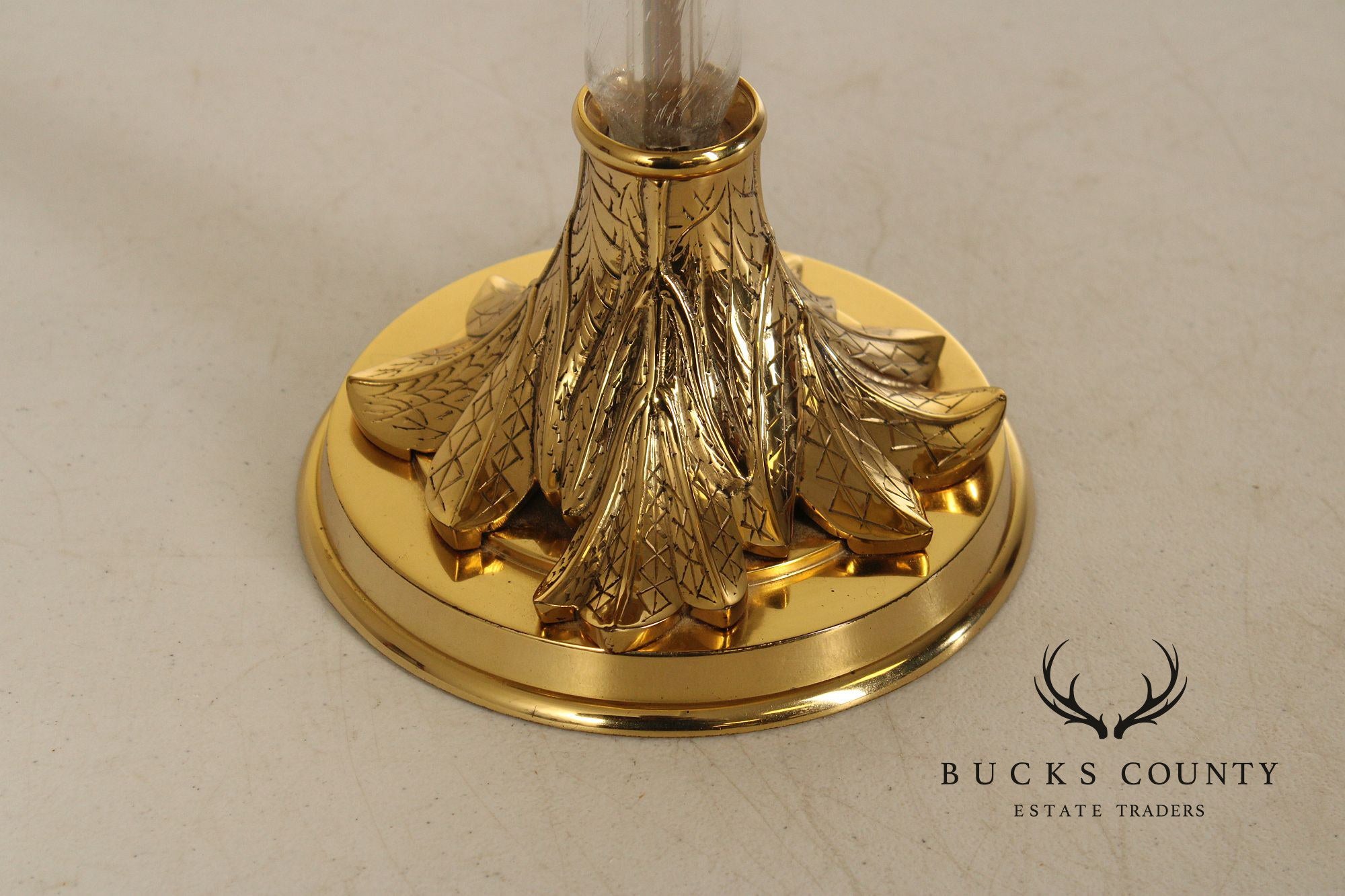 Chapman Pair of Brass and Glass Table Lamps